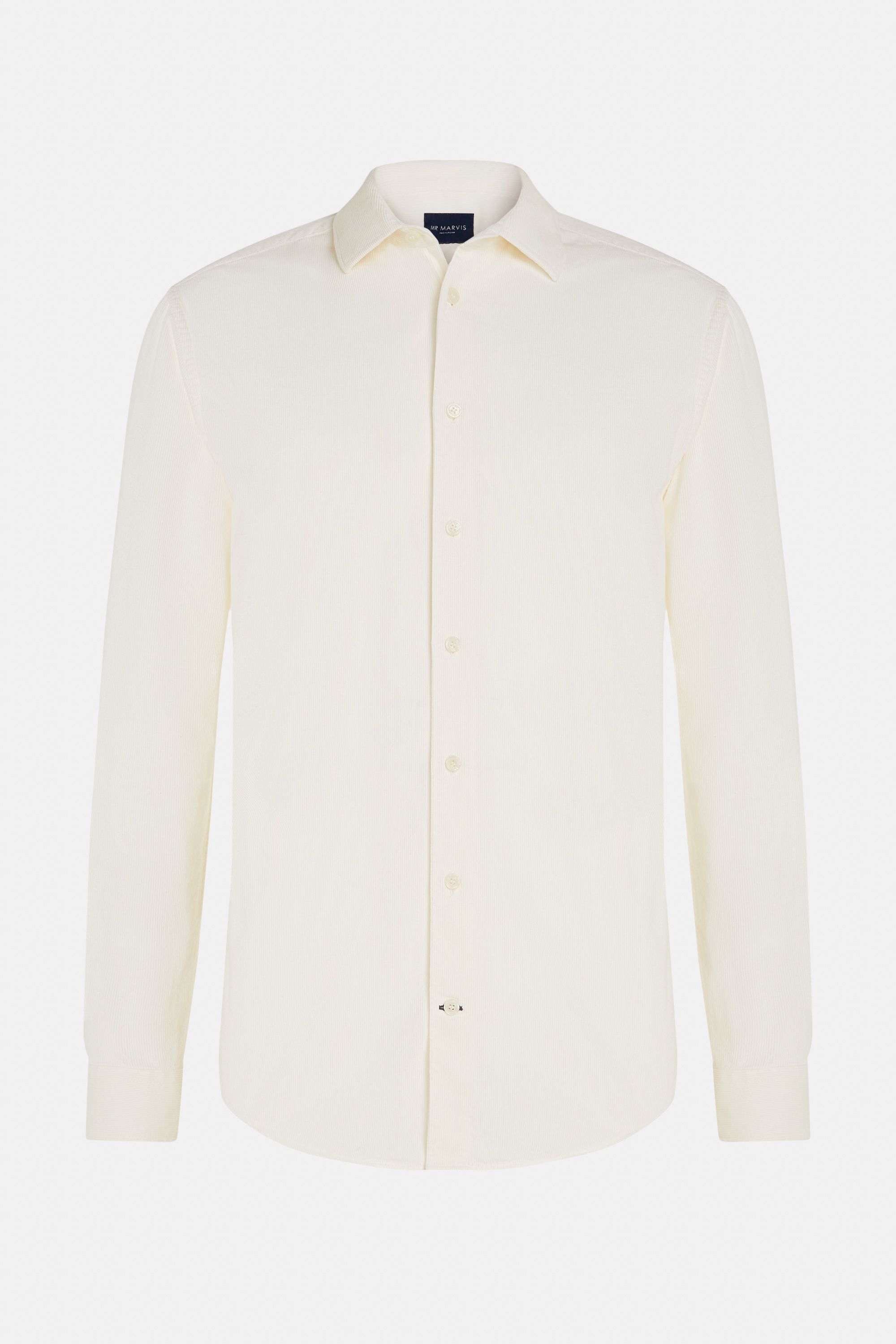 Heren corduroy overhemd met regular fit in off-white
