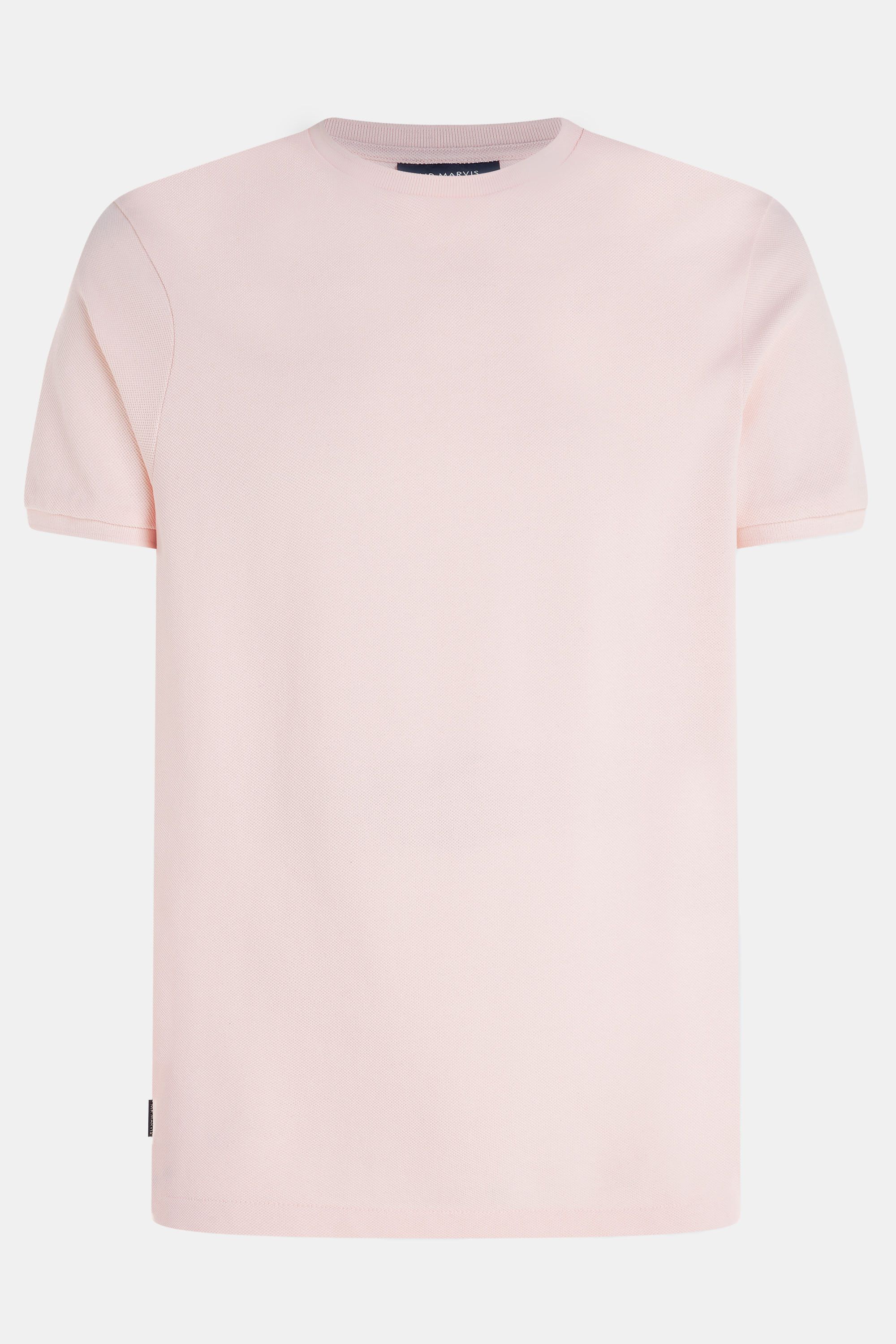 Mens piqué t-shirt with crewneck in soft pink