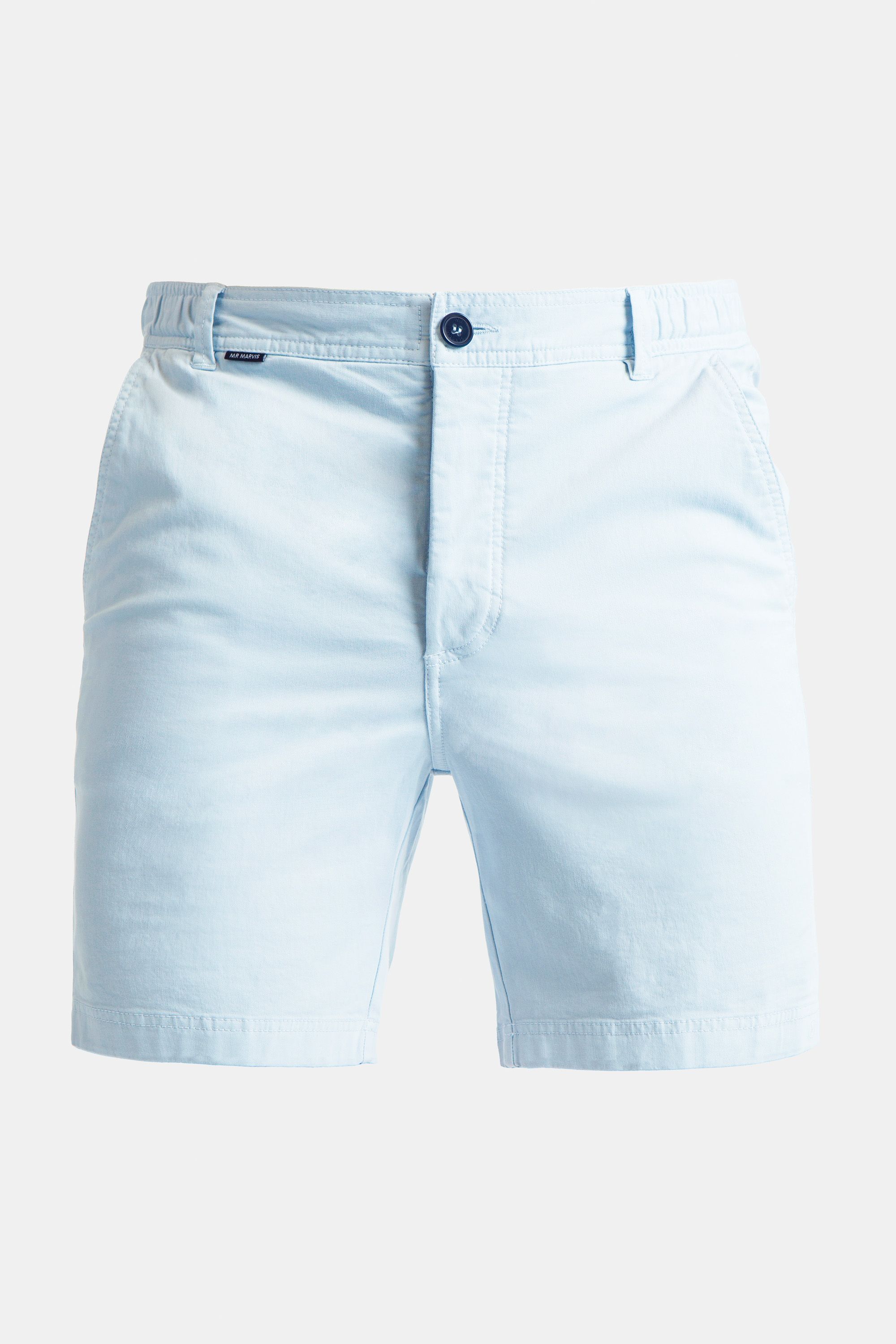 Mens stretch chino shorts in light blue