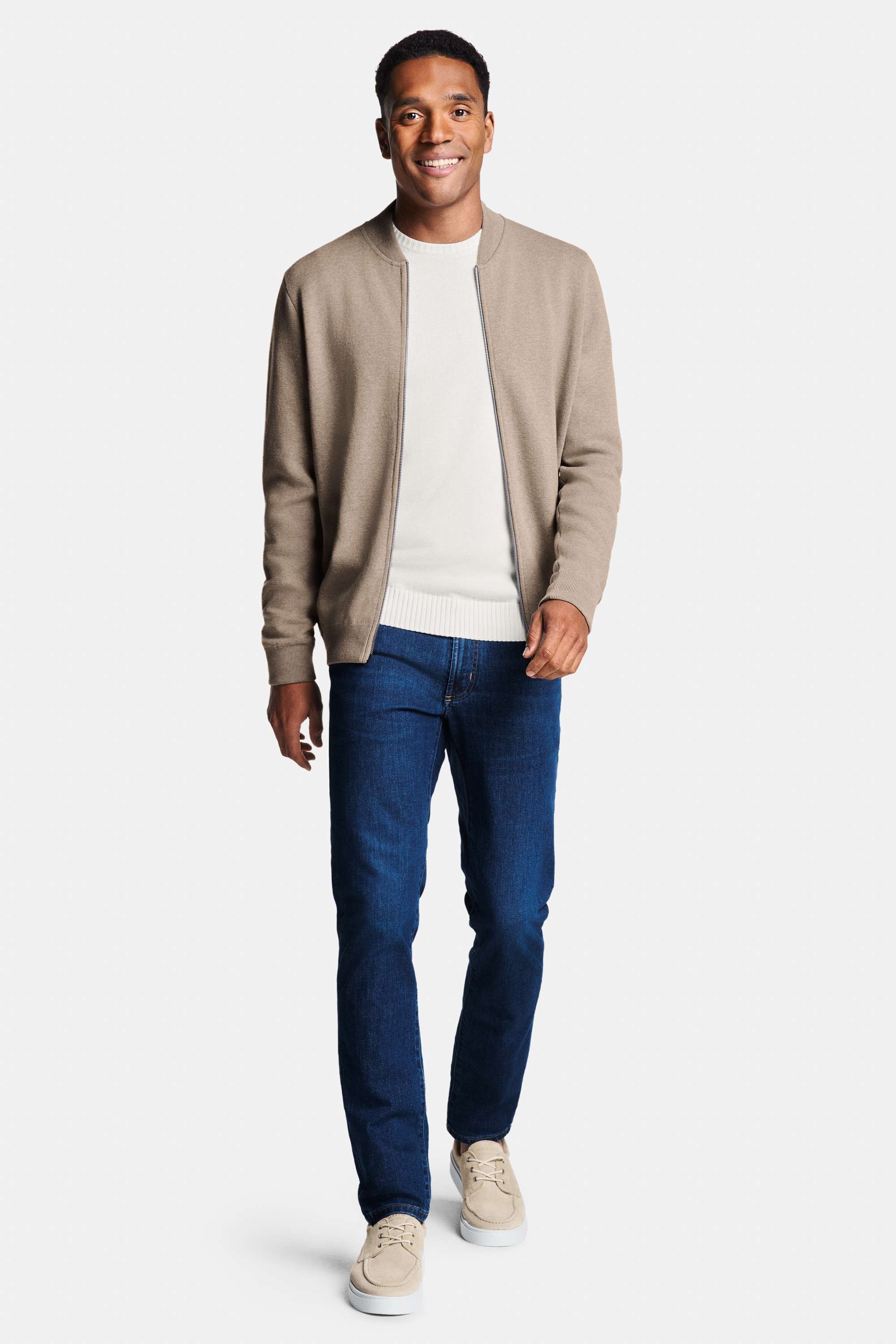 Coconuts * The Midweight Crew, Baristas * The Zip Cardigan, Davis * The Jeans, Gazettes * The Boat Sneakers