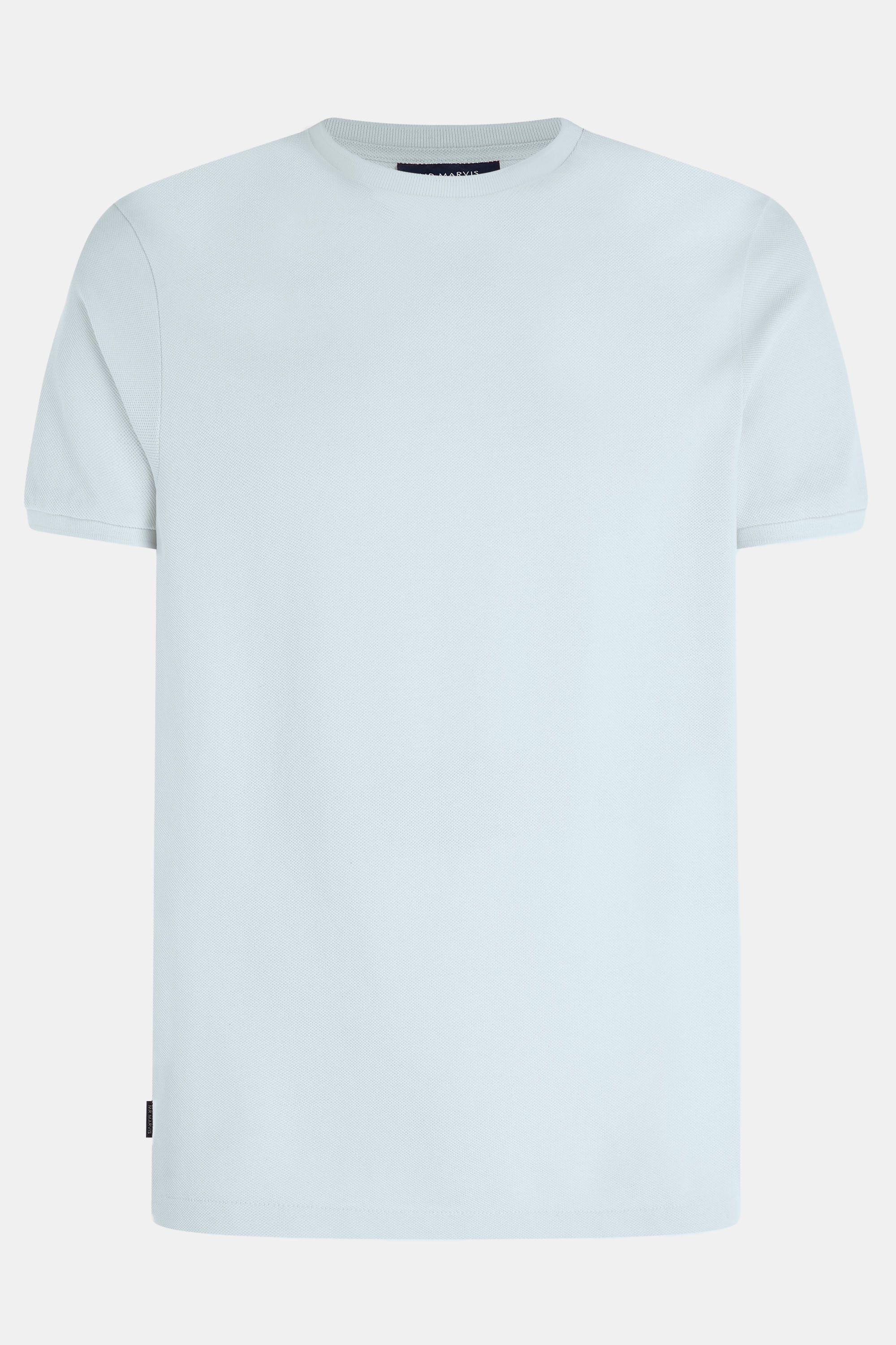 Mens piqué t-shirt with crewneck in light blue