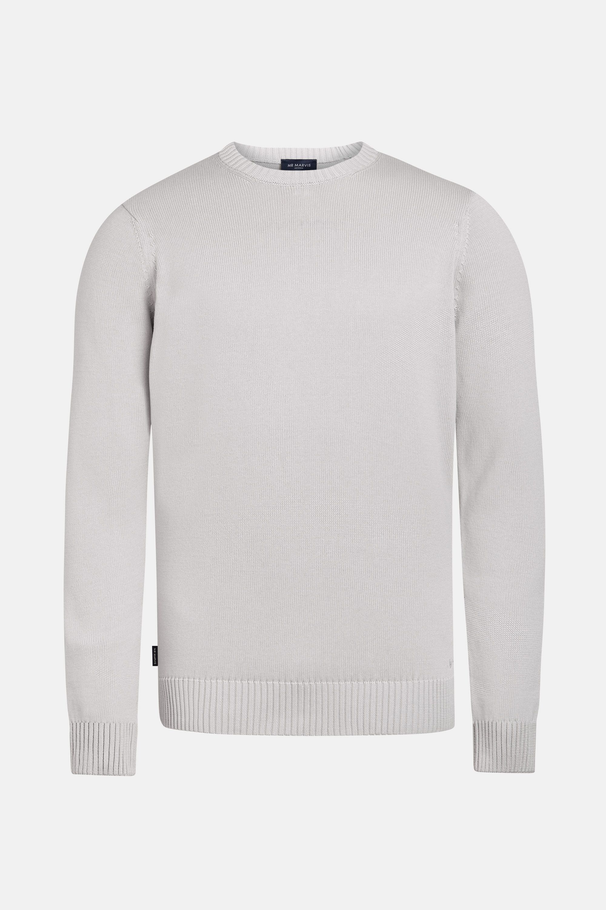 Herre sweater med rund hals i lysegrå