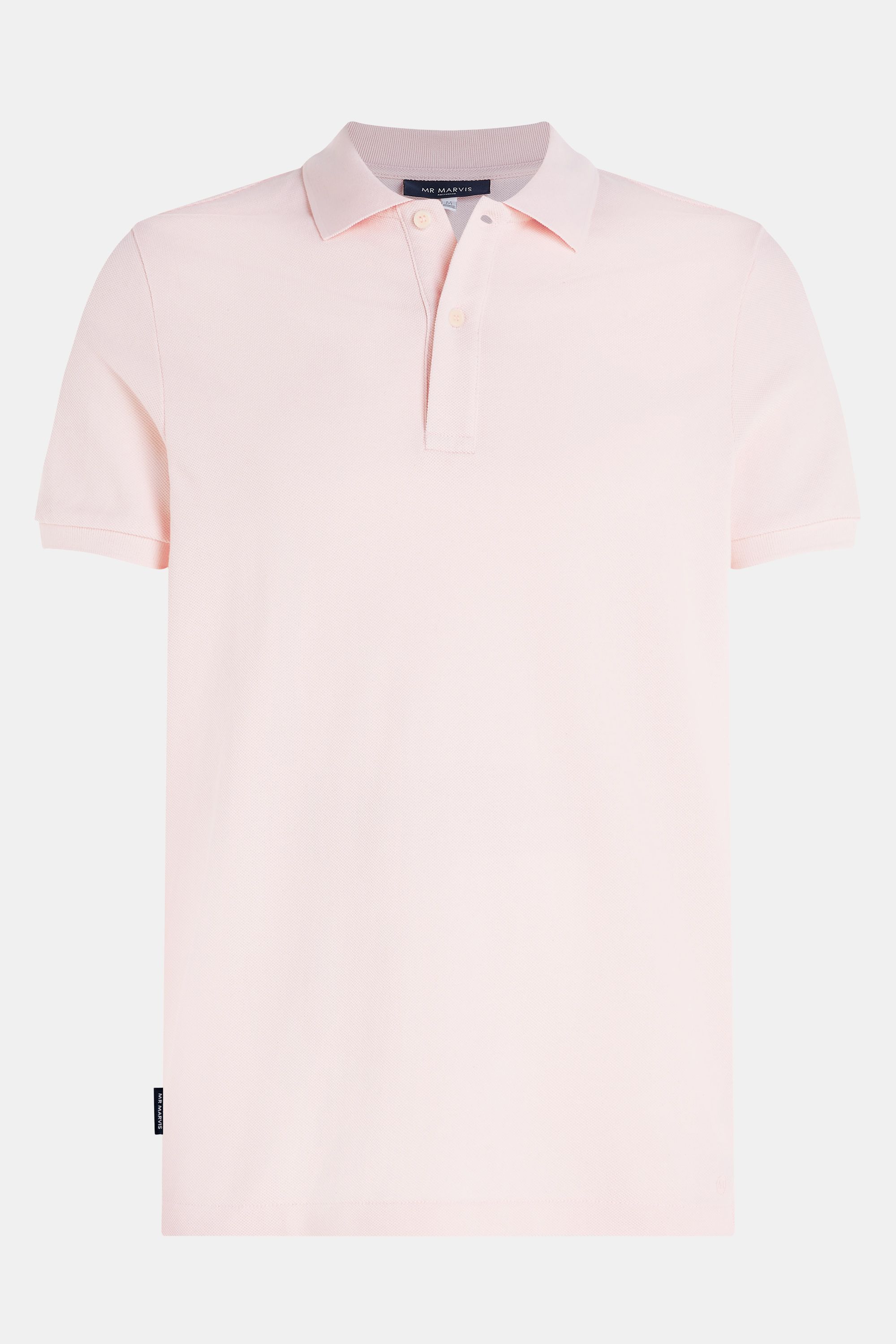 Mens pique polo with organic cotton in soft pink