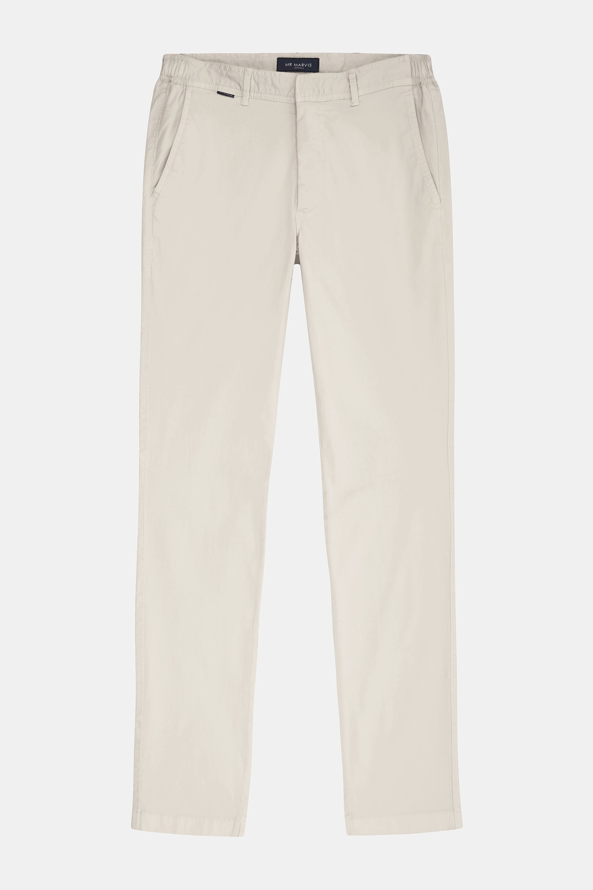 Mens stretch chinos with tailored fit in beige