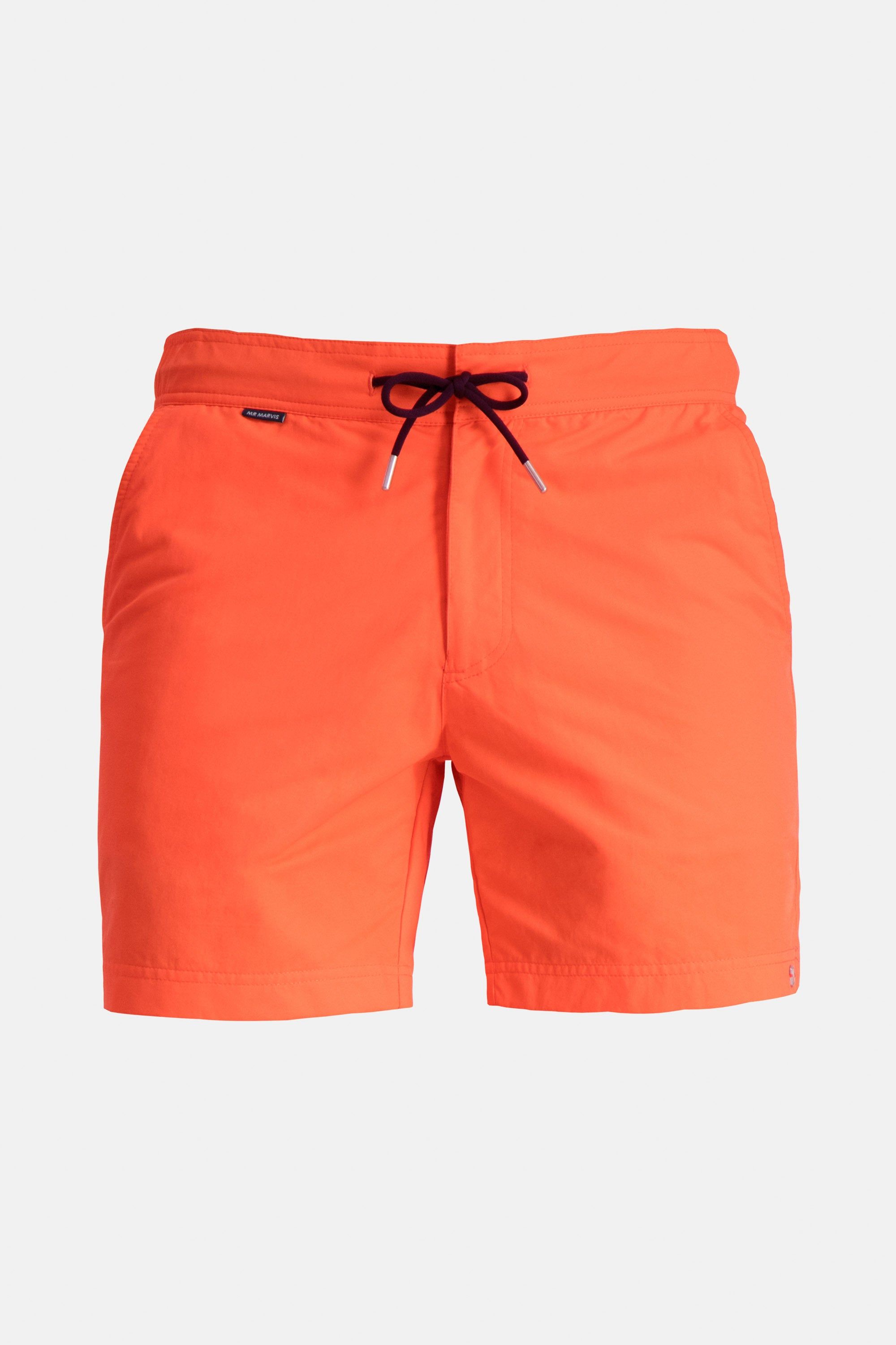 Herre-badeshorts i hurtigtørrende materiale i klar koral
