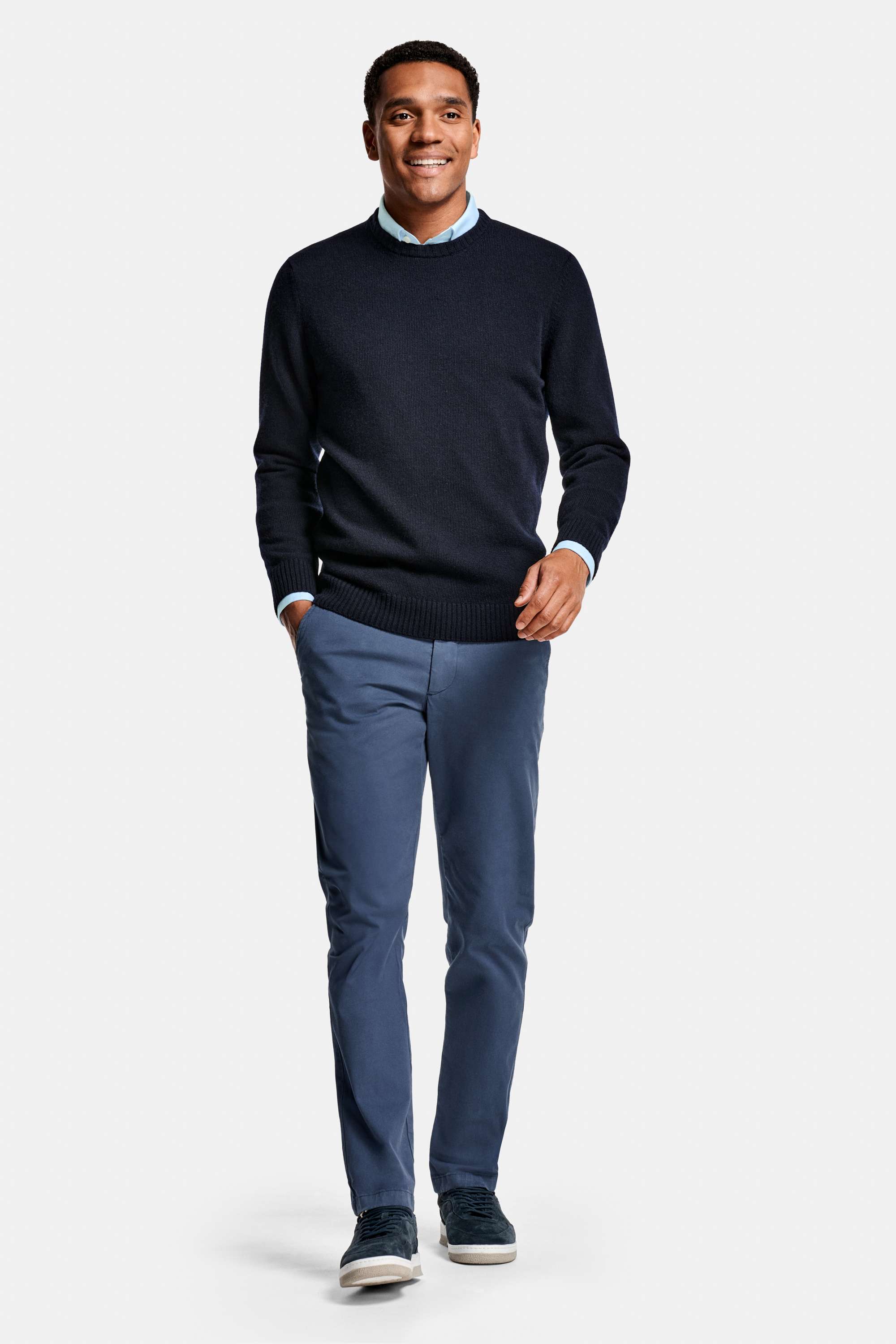 Avenues * The Oxford Shirt, Deeps * The Wool Pullover, Kingfishers * The Coolerdays, Deeps * The Suede Sneakers