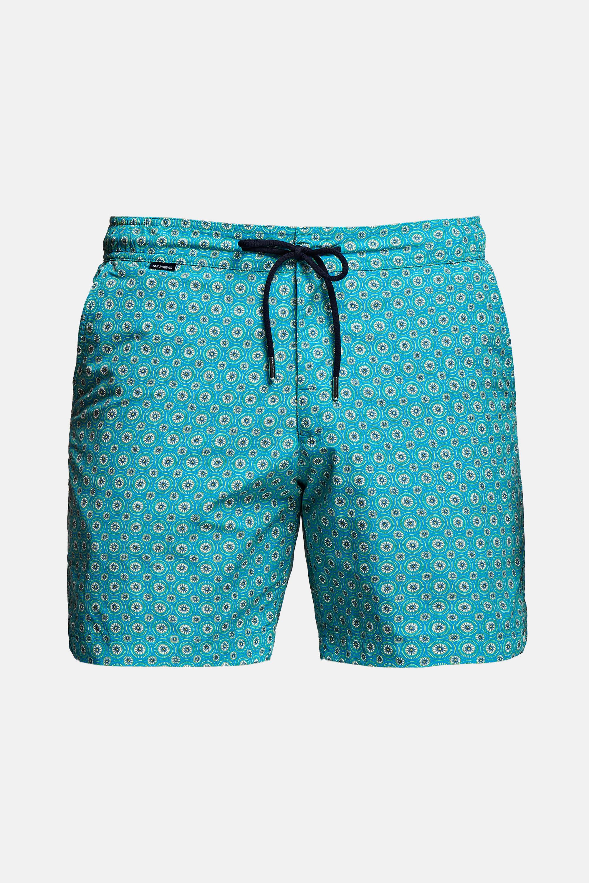 Heren sneldrogende zwemshort met unieke print