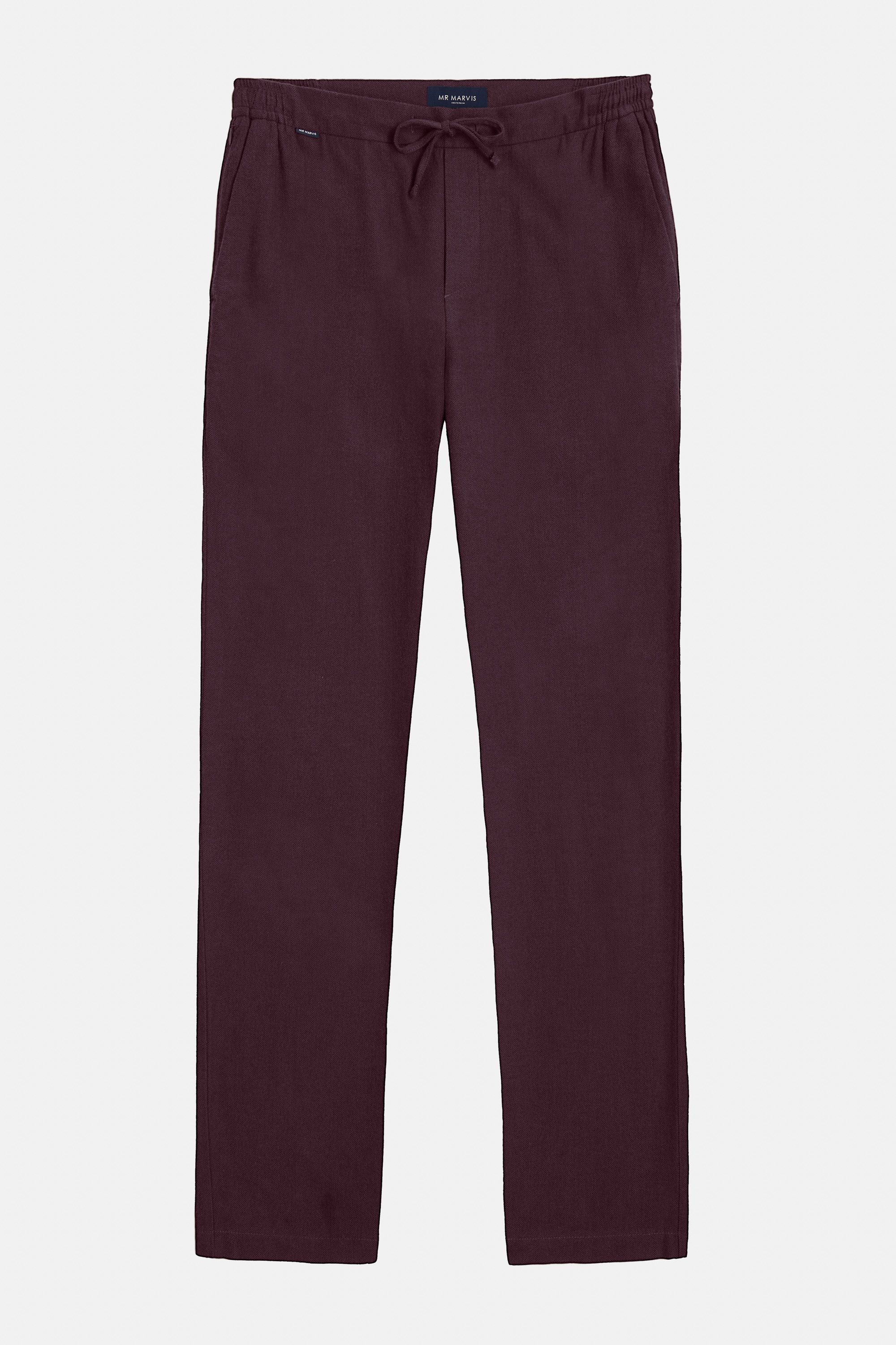 Herre flannel pyjamasbukser i mørk bordeaux