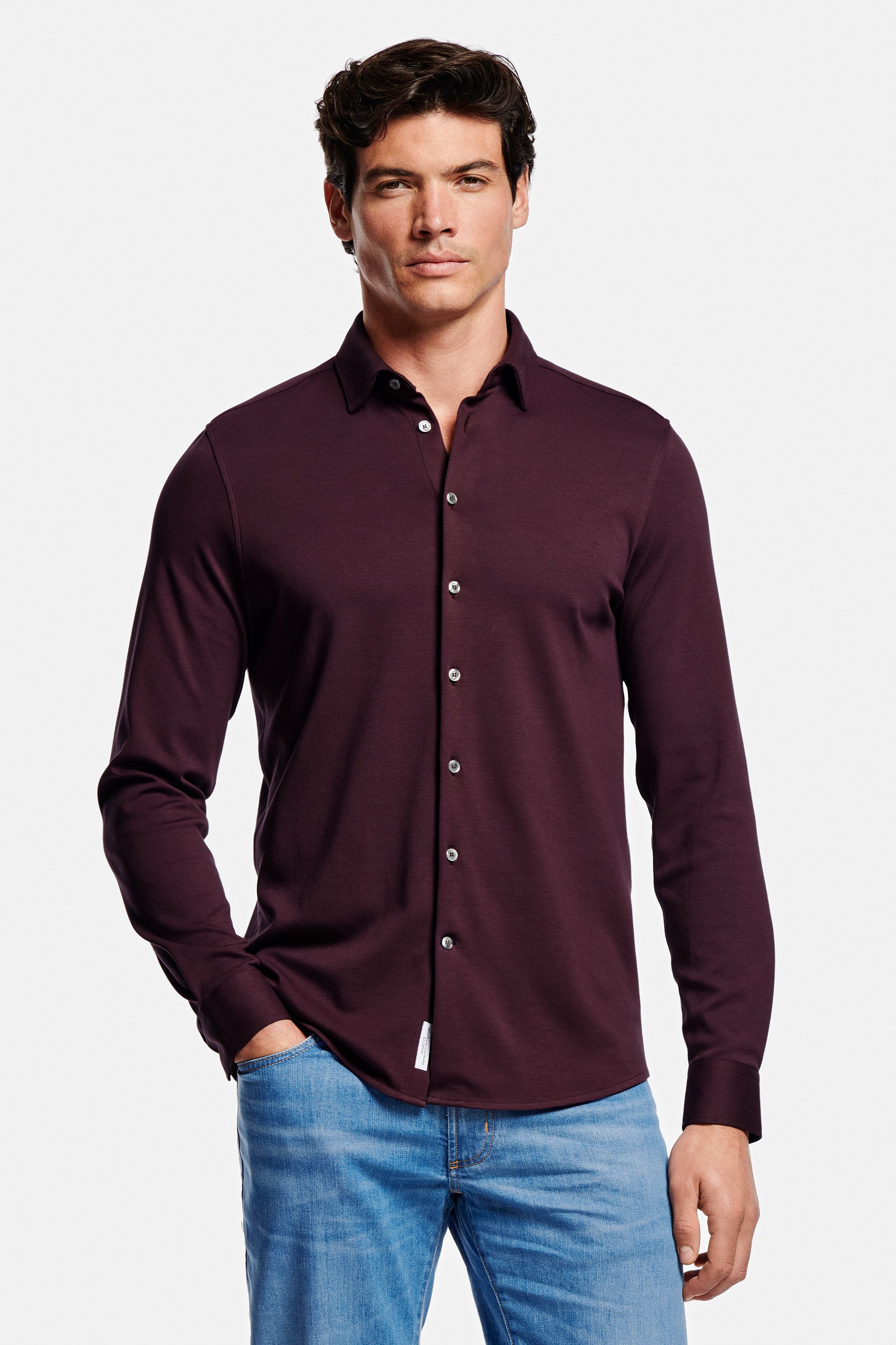 Marcivo Men's Solid The Stretch Dress Shirt, Long Sleeve