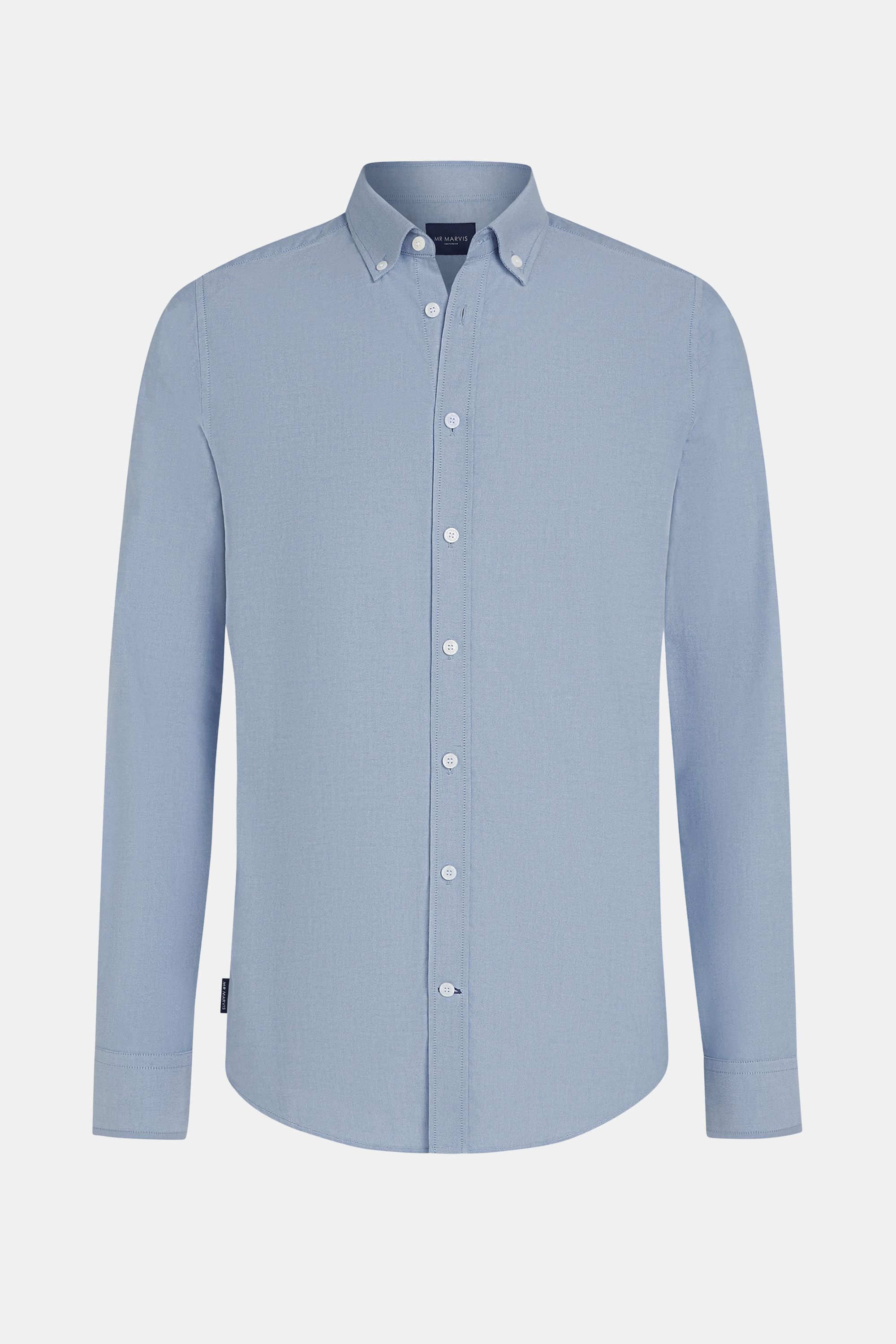 Mens button down oxford shirt with regular fit in dark blue