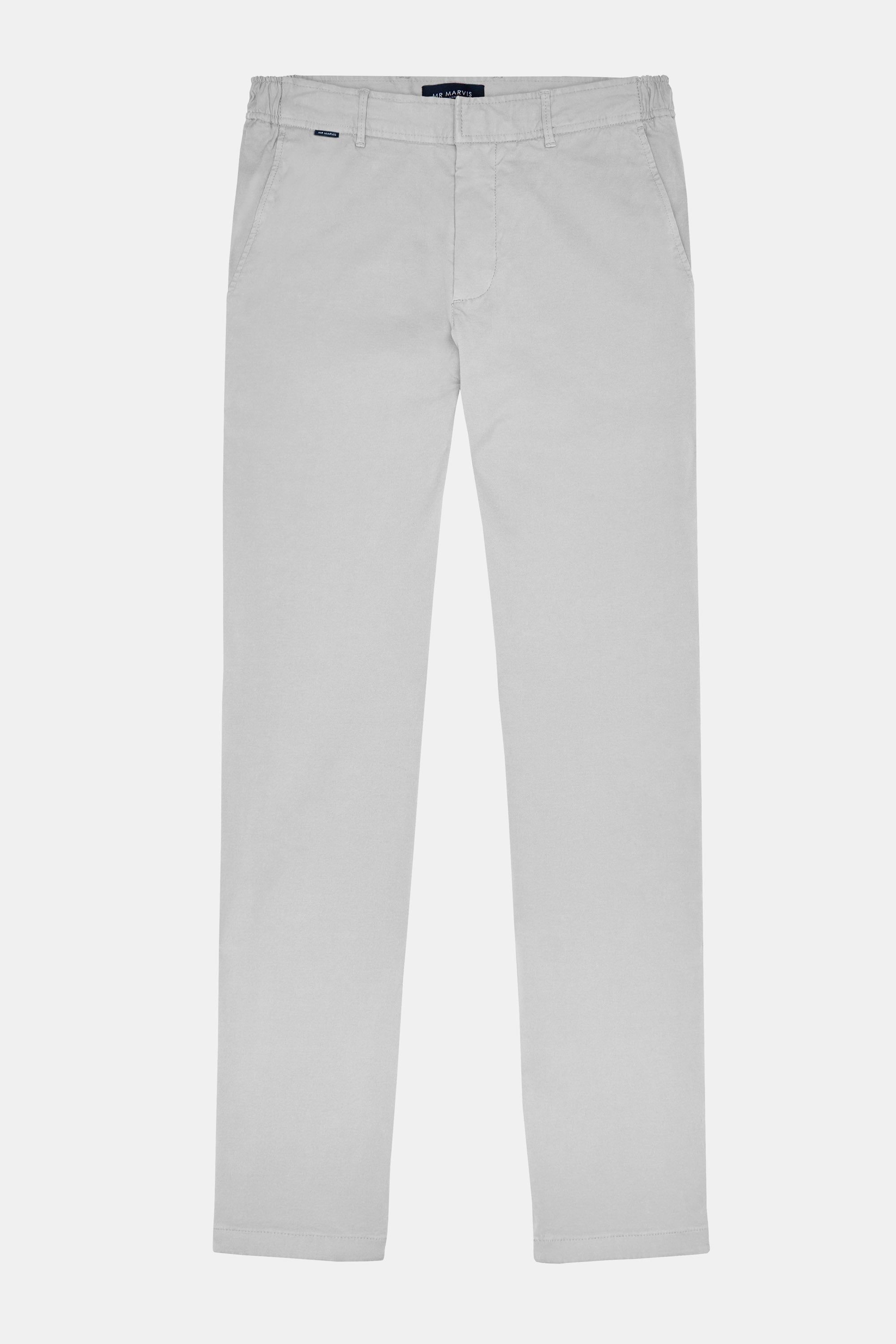 Mens heavyweight winter chinos with tapered fit in light grey