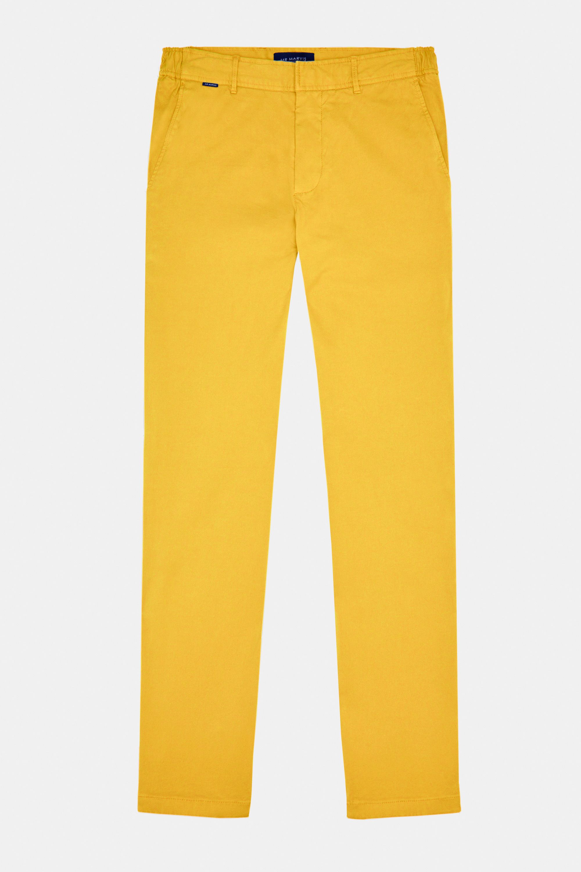 Mens heavyweight winter chinos with tapered fit in yellow