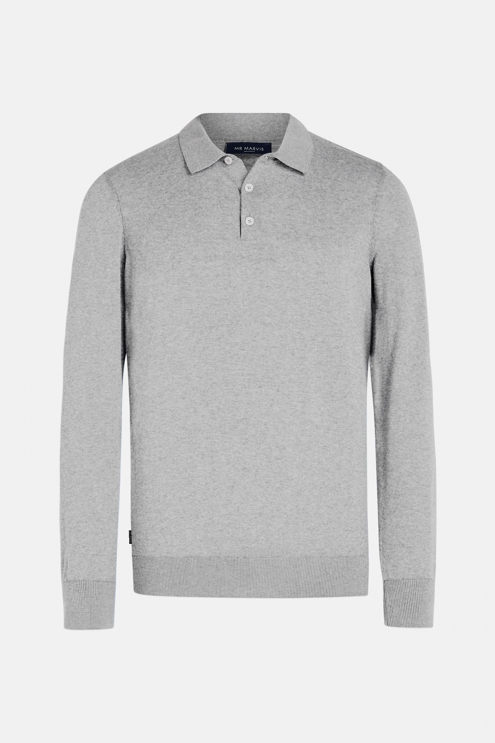Mens long-sleeve polo in grey