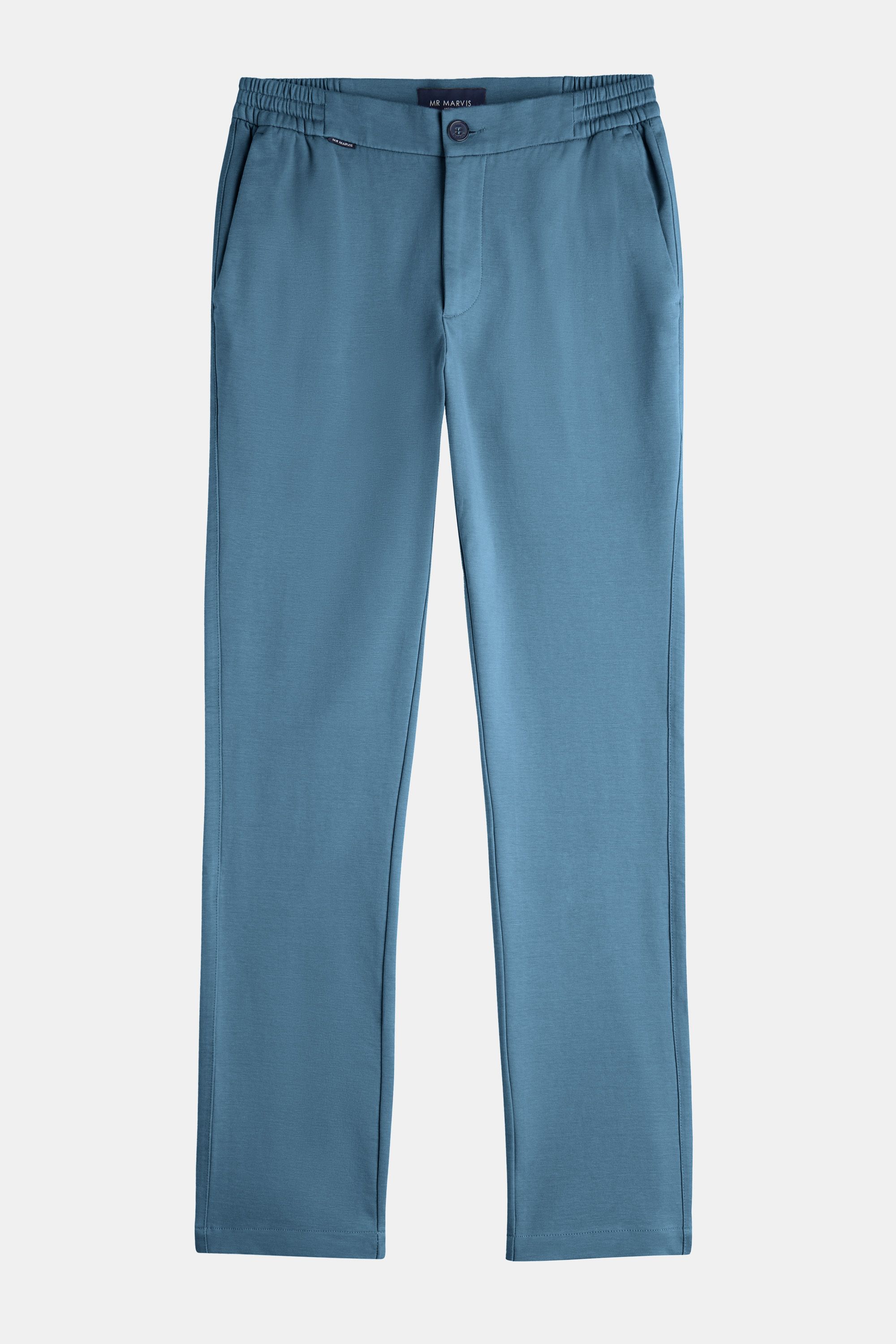 Heren stretch en zachte broek met regular fit in blauw