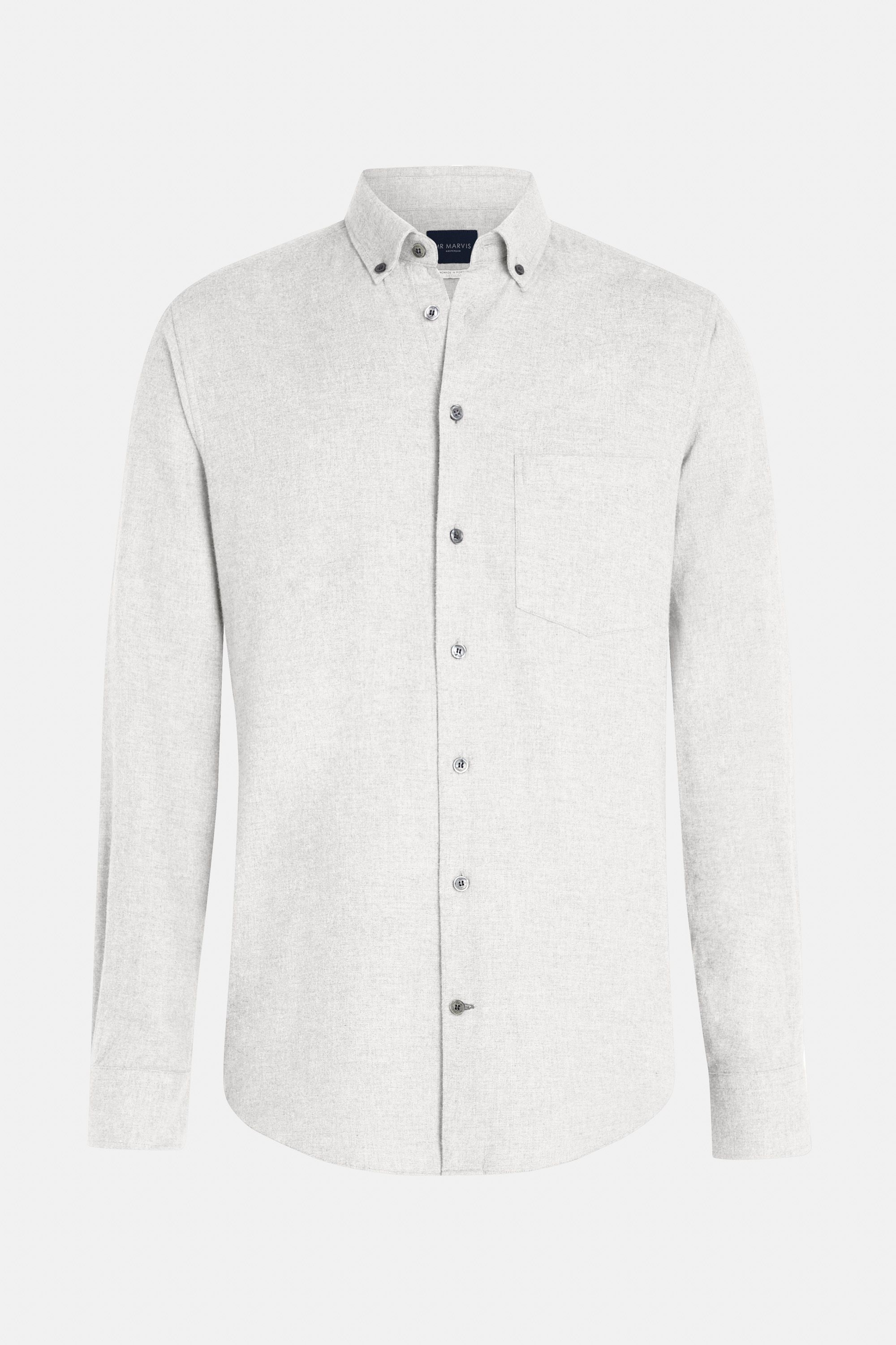Camicia bianca lino, collo button down - Stefano Conti Camiceria