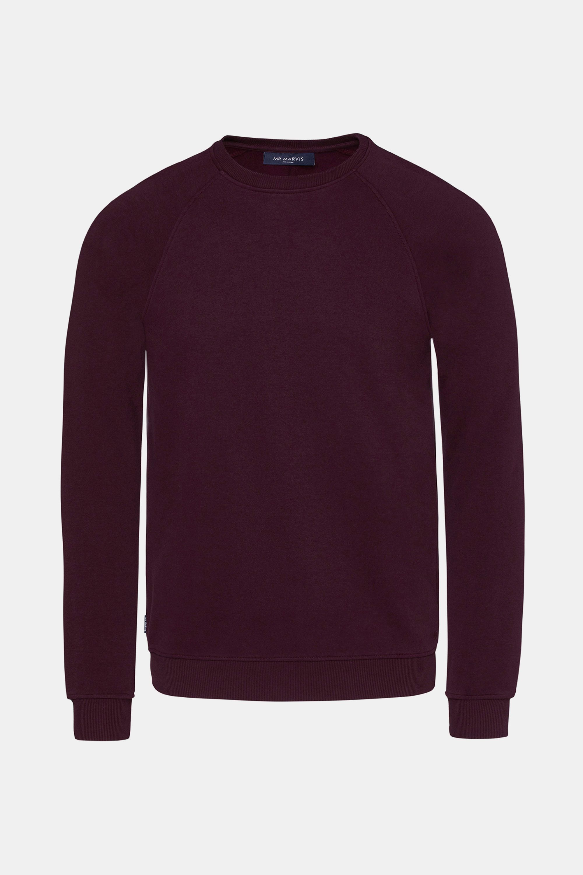 Mens casual sweater in dark burgundy