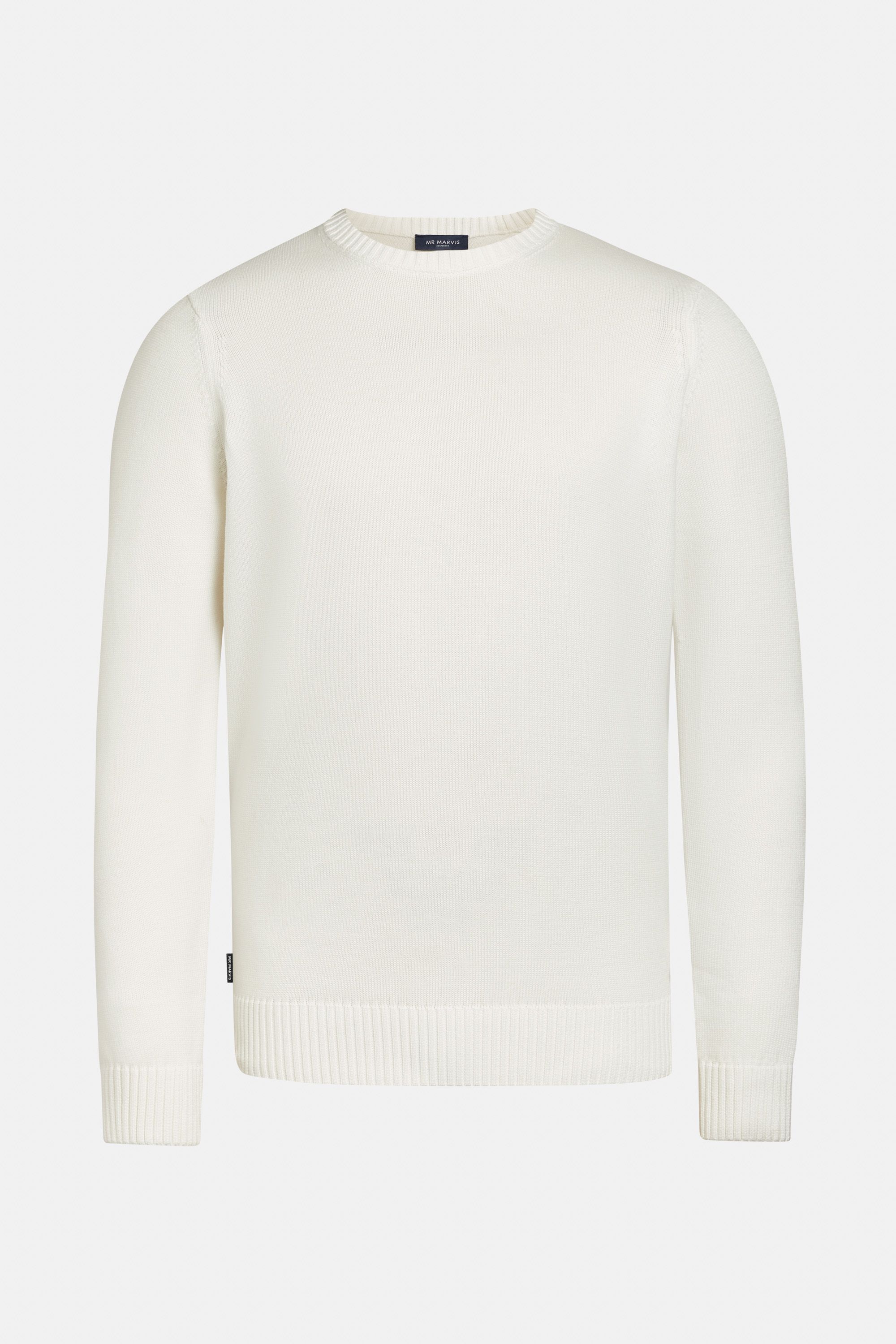 Heren trui met ronde hals in off-white