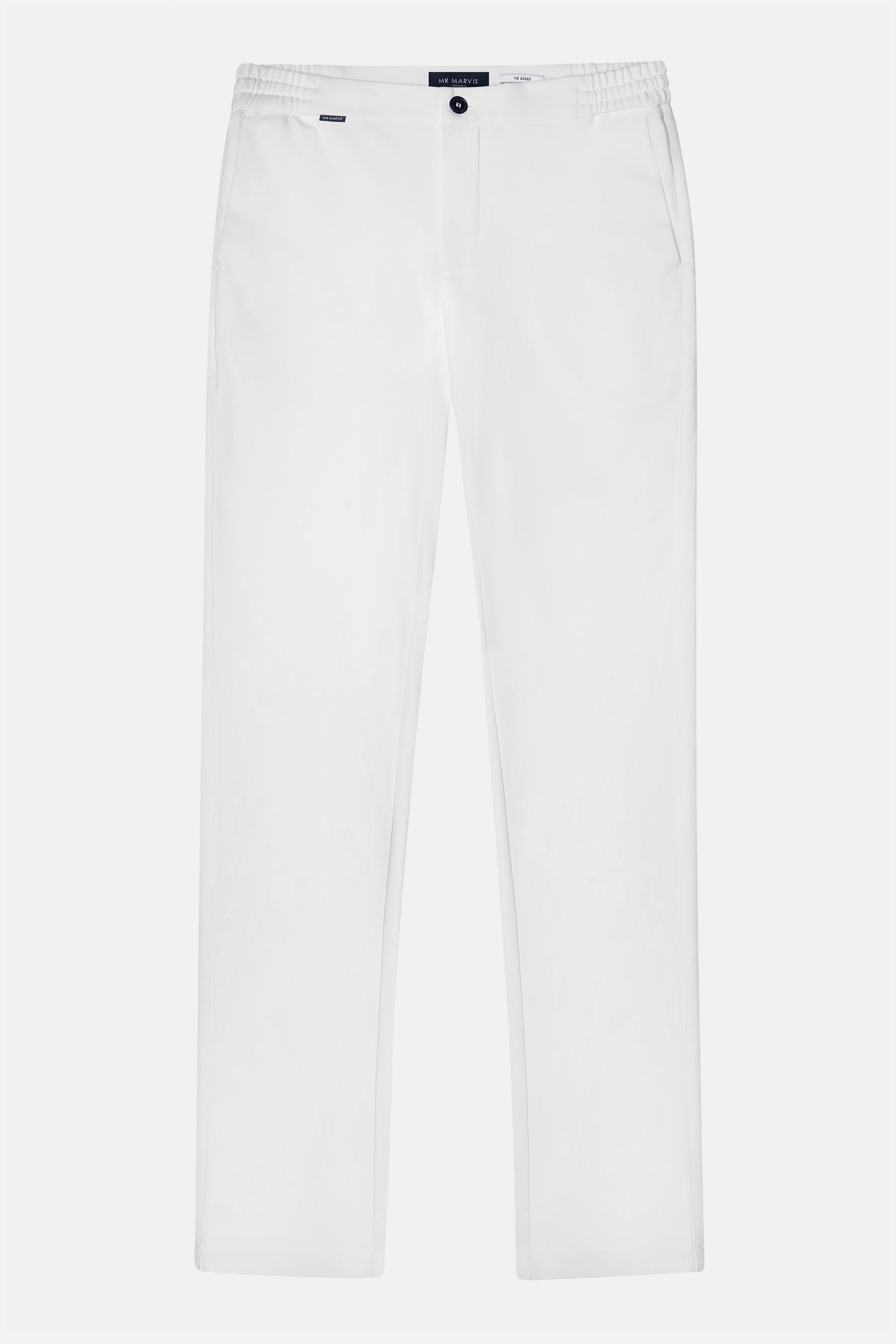Pantaloni stretch e morbidi da uomo con vestibilità regolare in bianco