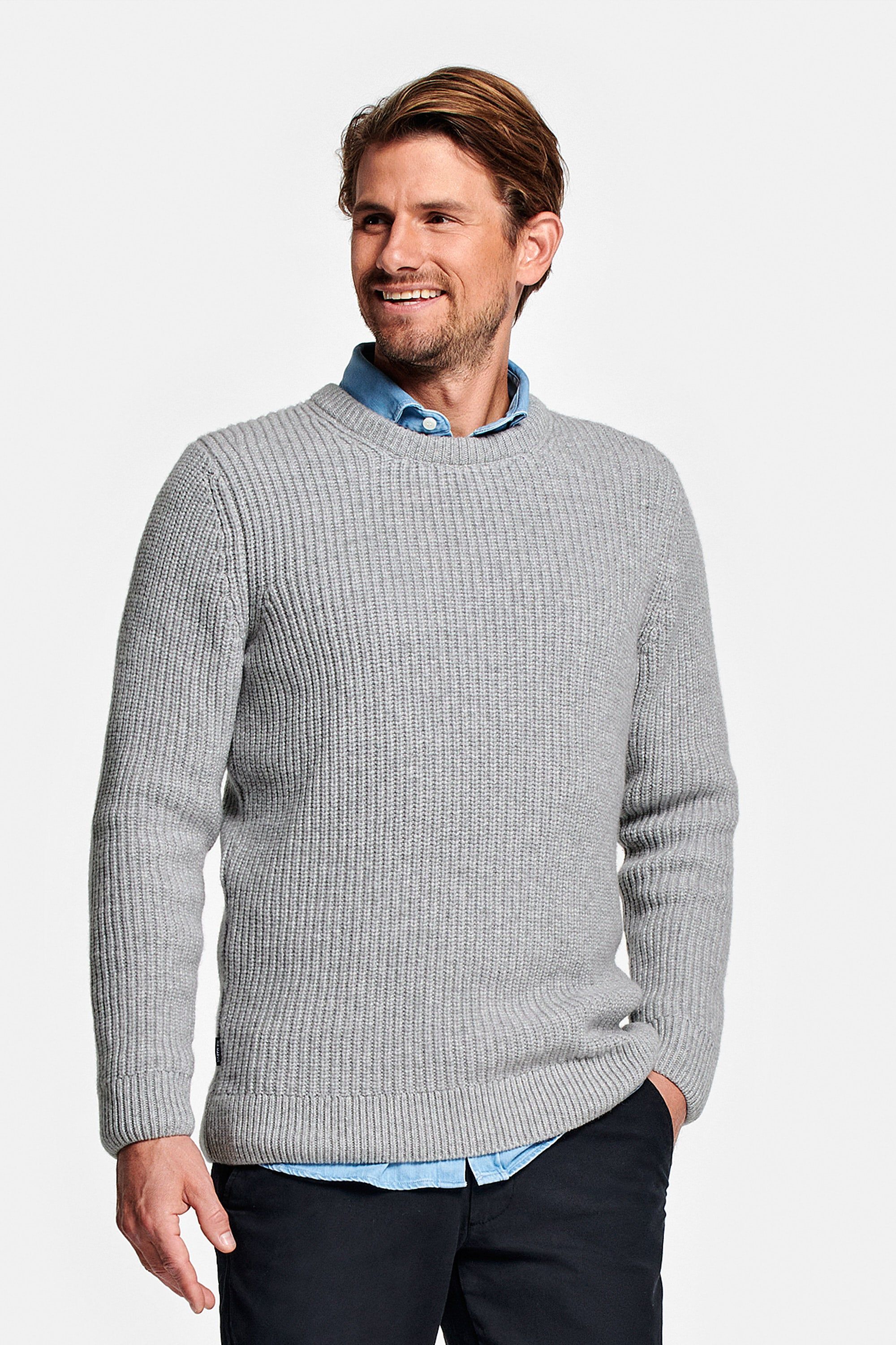 Maglione a coste in lana merino da uomo The Knit Pullover MR