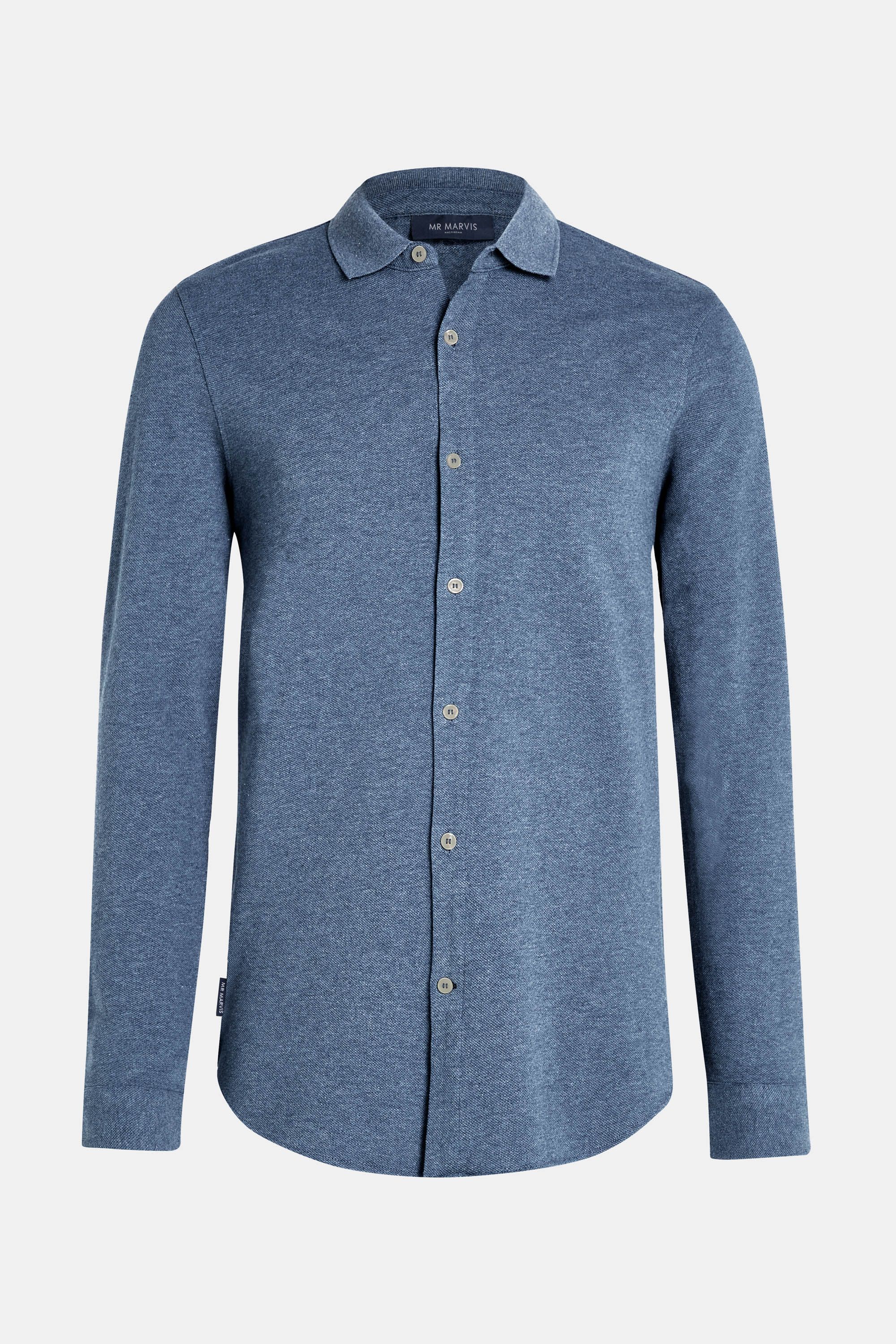 Mens piqué shirt with regular fit in blue