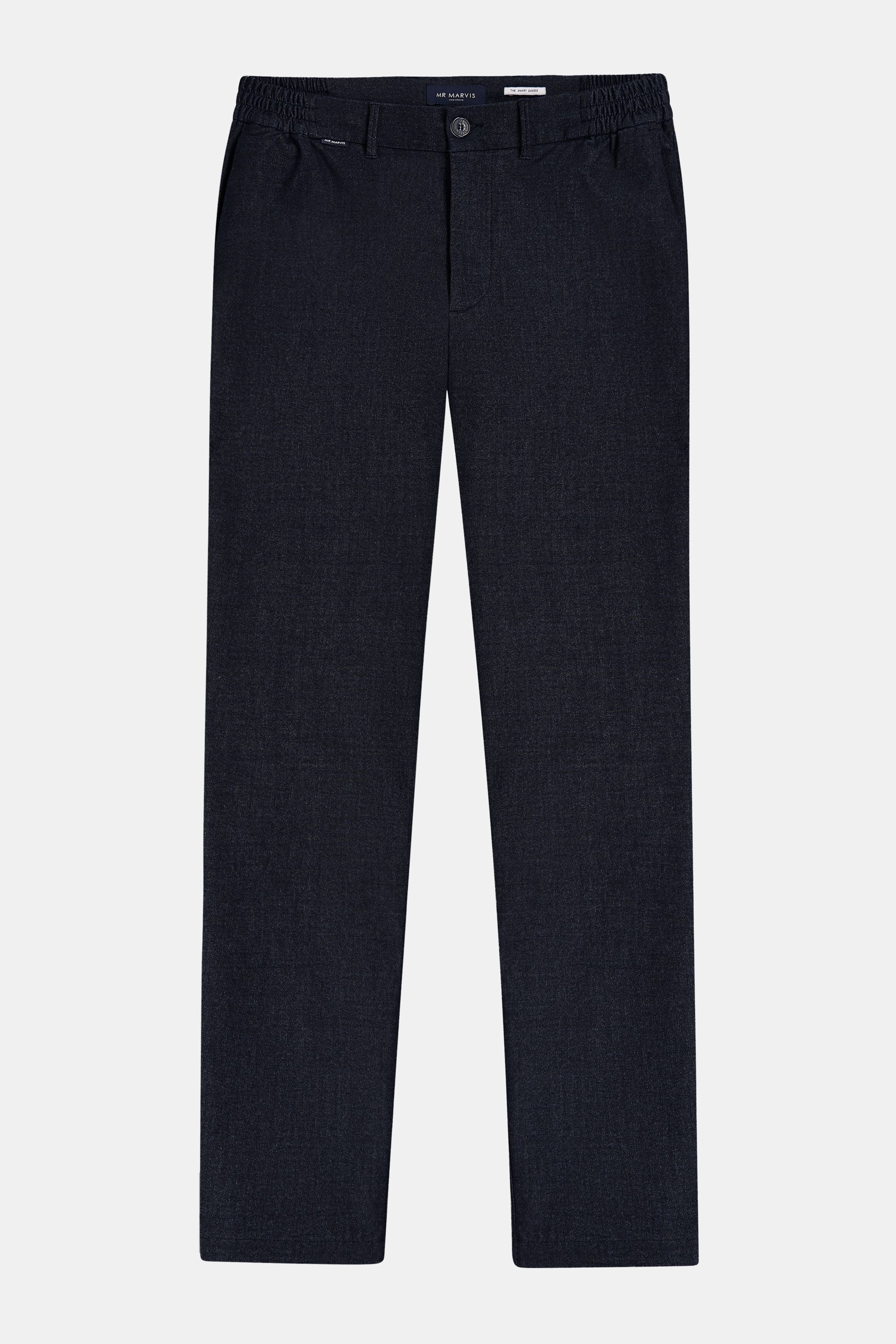 Pantaloni eleganti elasticizzati da uomo con vestibilità regolare in blu nero