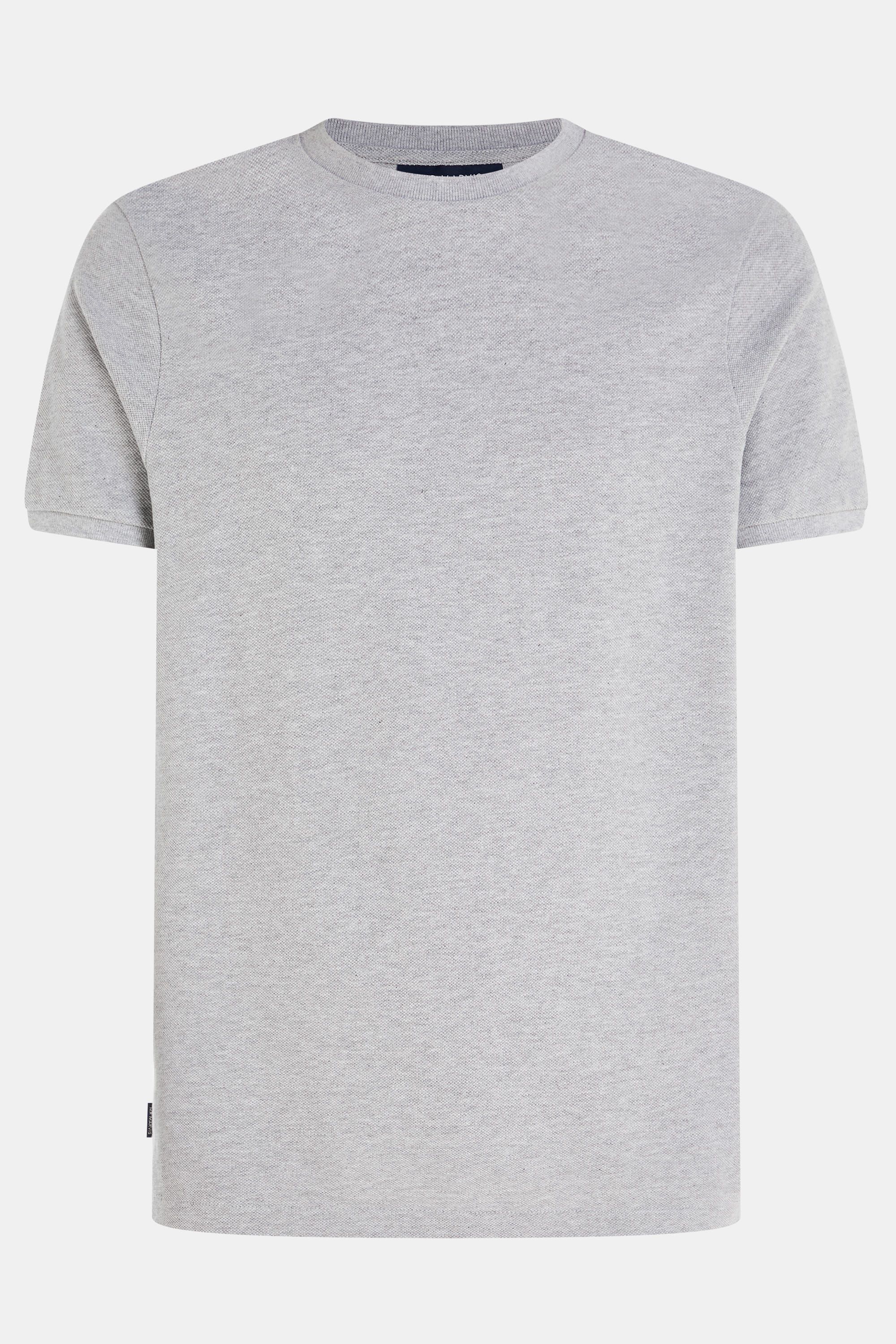 Mens piqué t-shirt with crewneck in grey