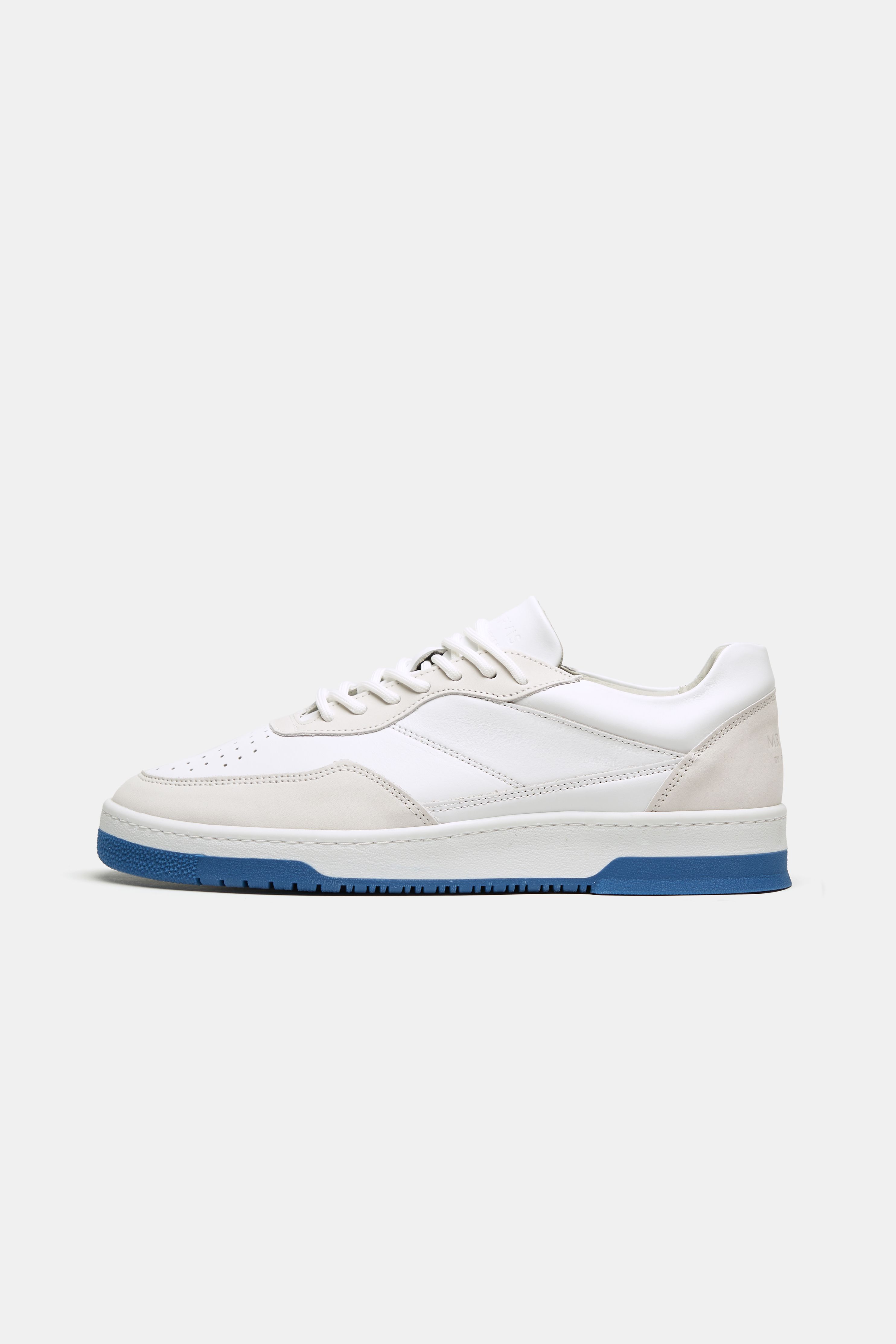 Nette herenleren sneakers in felblauw