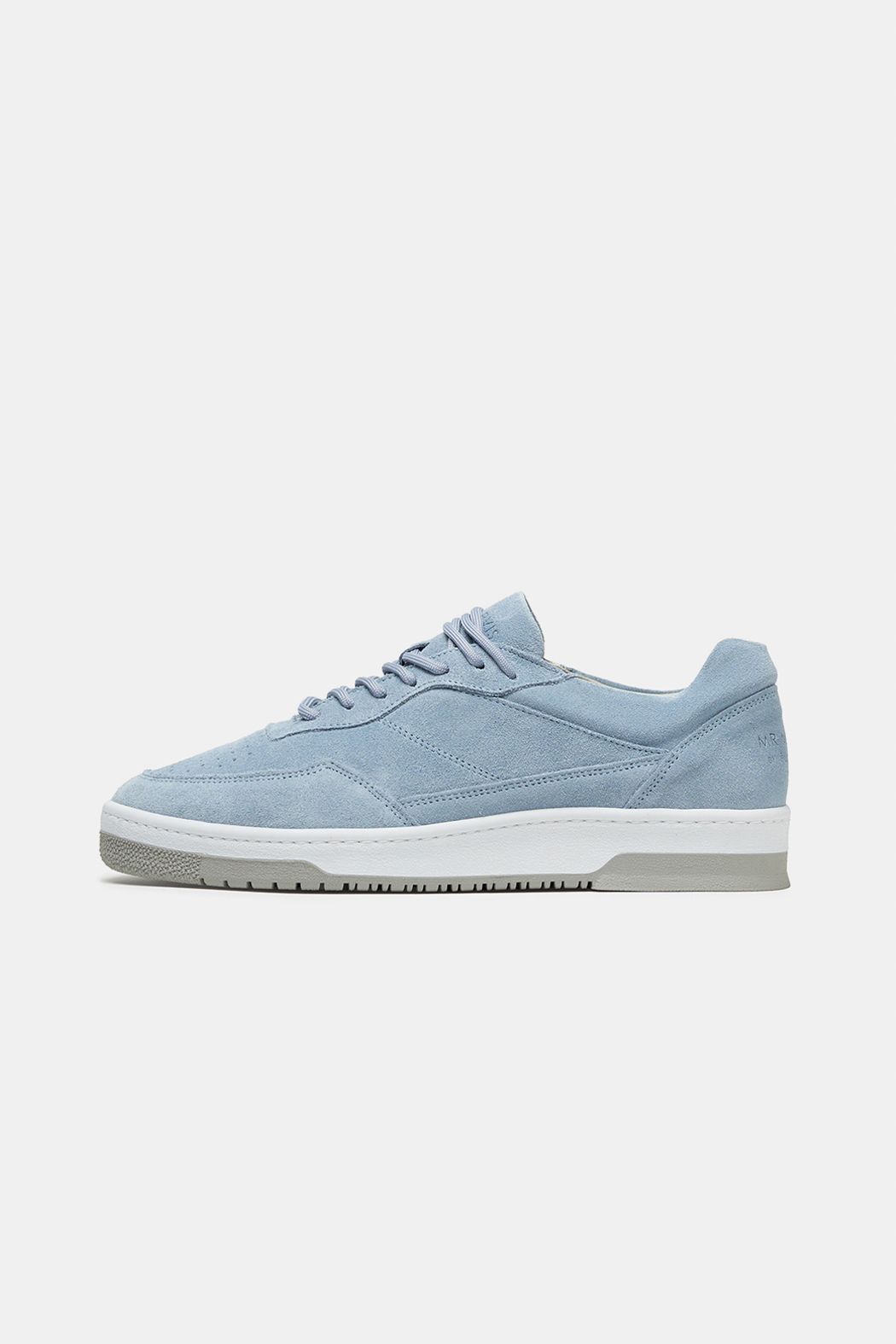 Mens suede sneakers in light grey blue