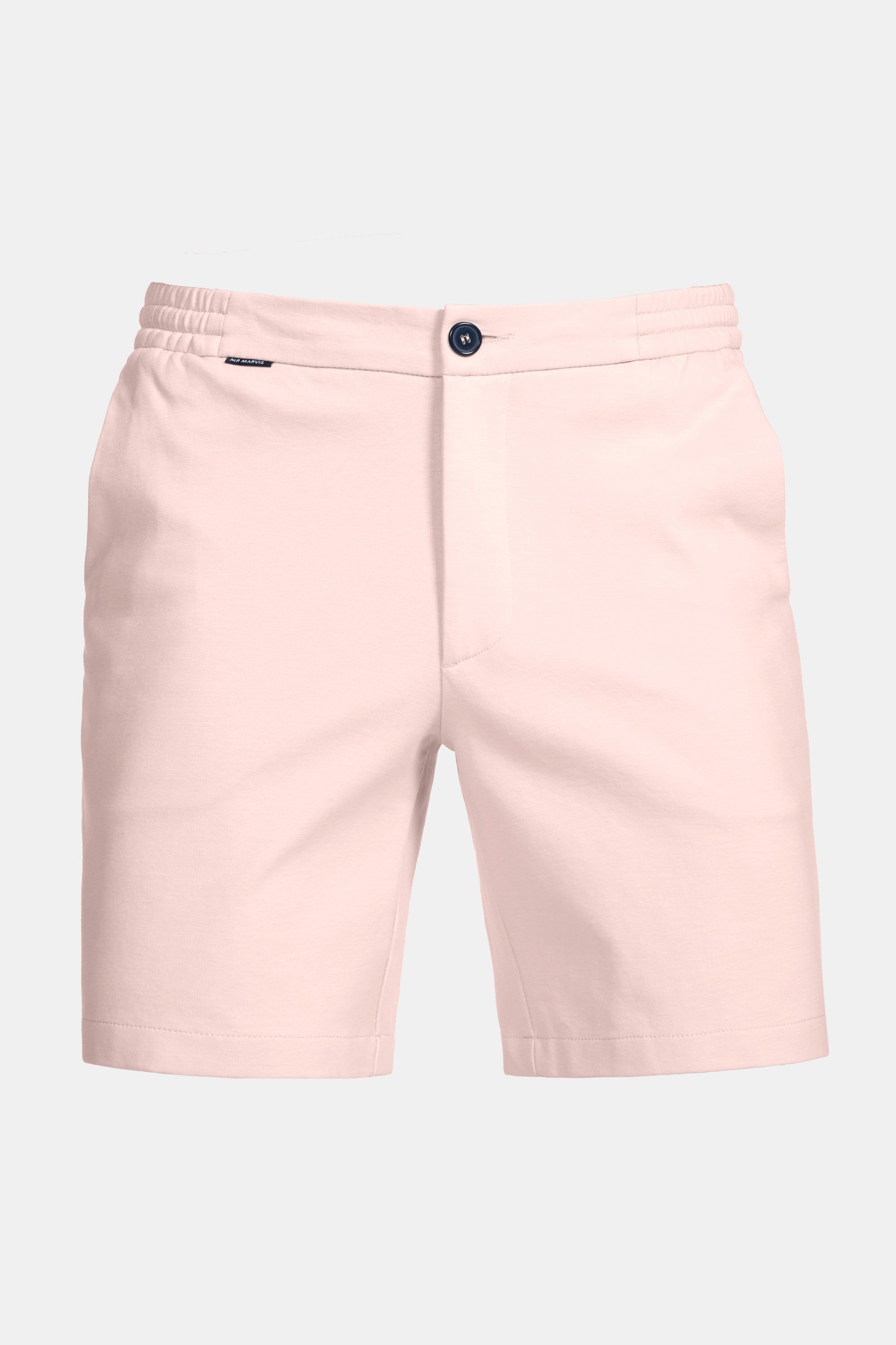 Shorts in felpa morbida da uomo in rosa tenue