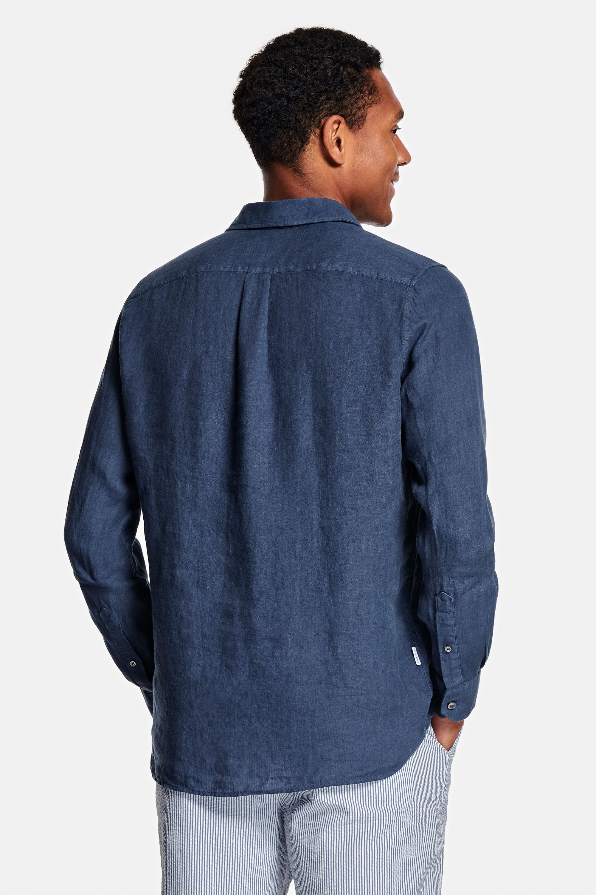 Kanpola Linnen overhemd voor heren, oversized, V-hals, korte