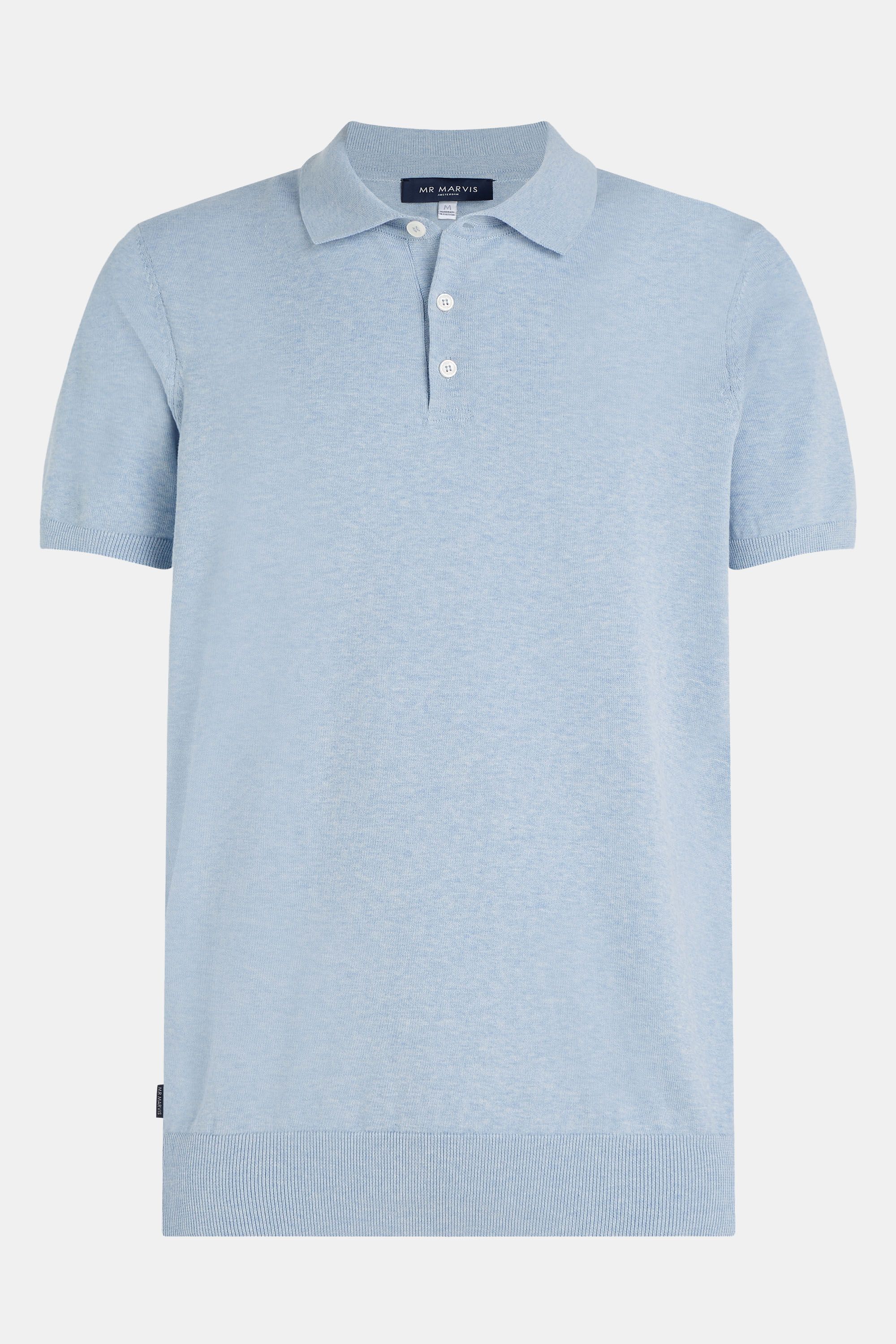 Herren Feinstrick-Poloshirt in Hellblau