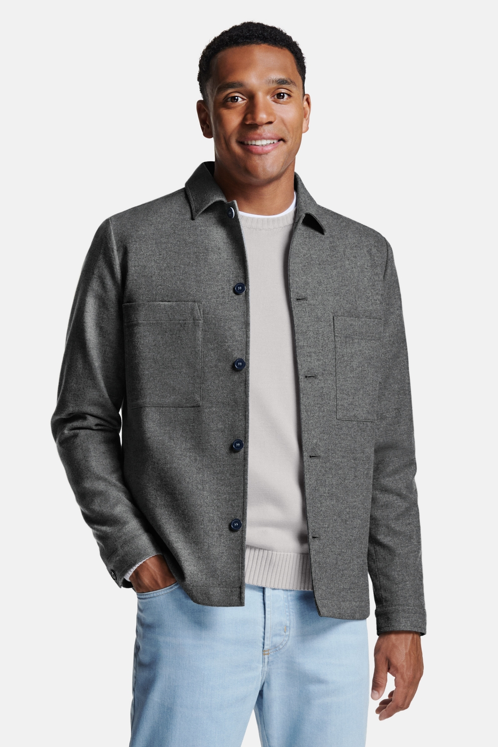 Men Long Grey Shacket Men's Overshirts The Shacket MR MARVIS