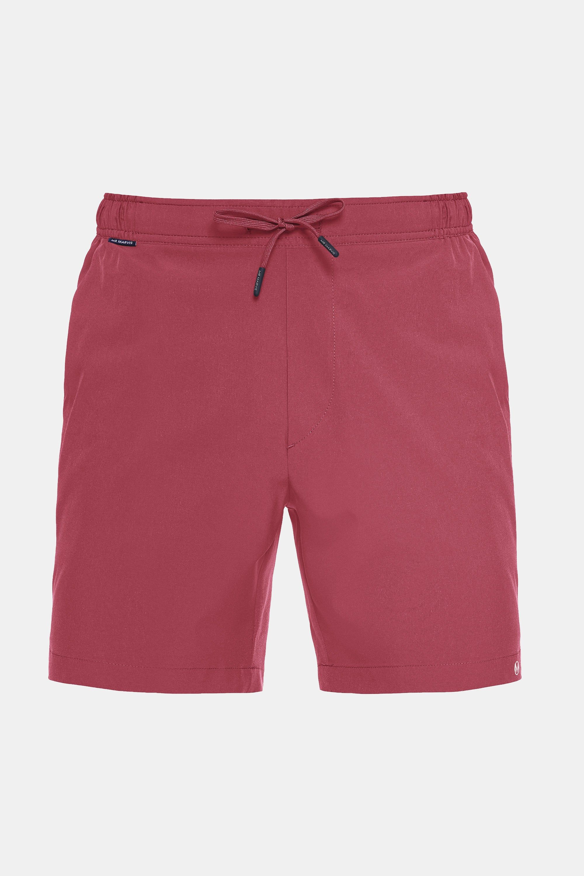 Mens lightweight sport shorts in cherry red