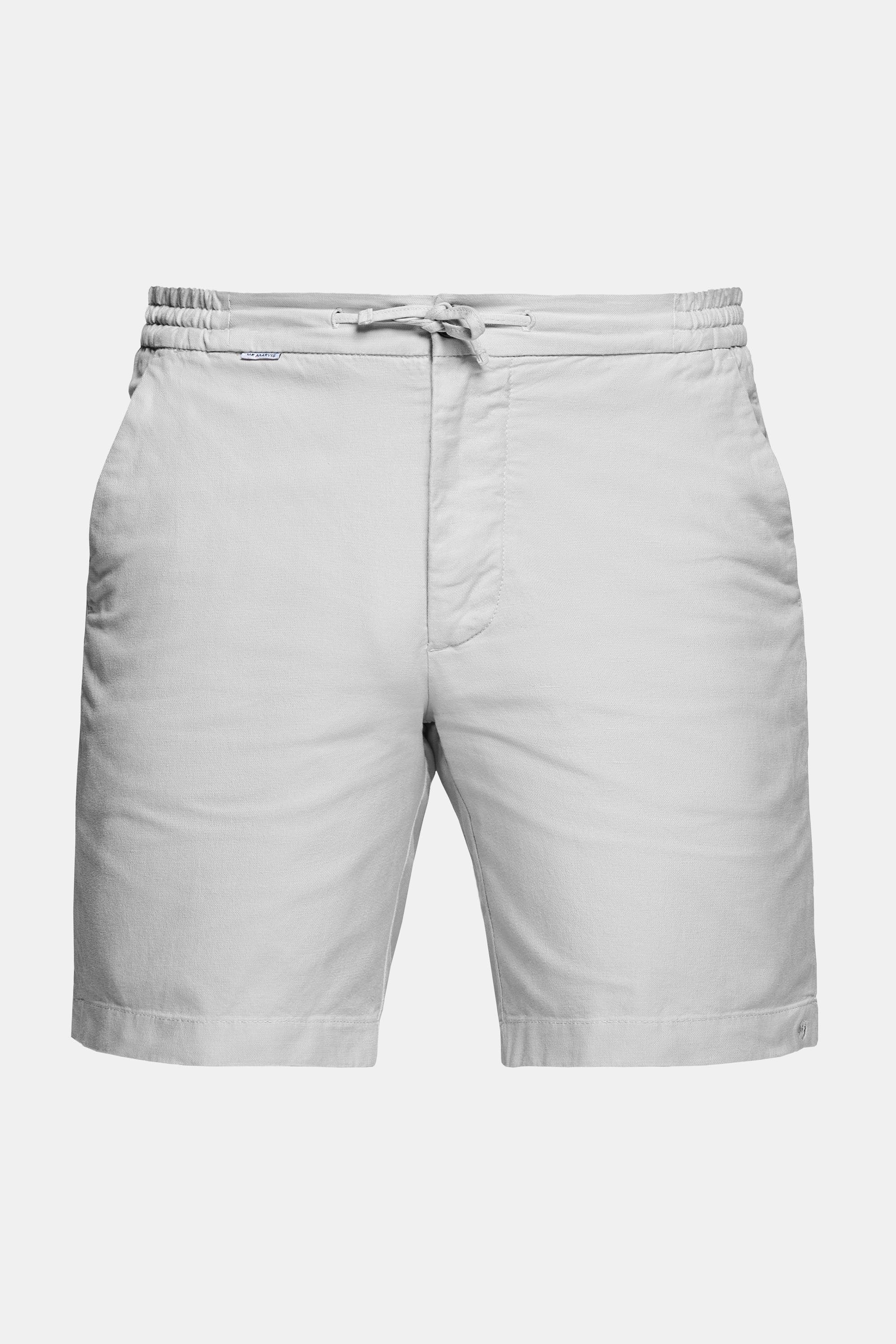 Mens linen shorts in light grey