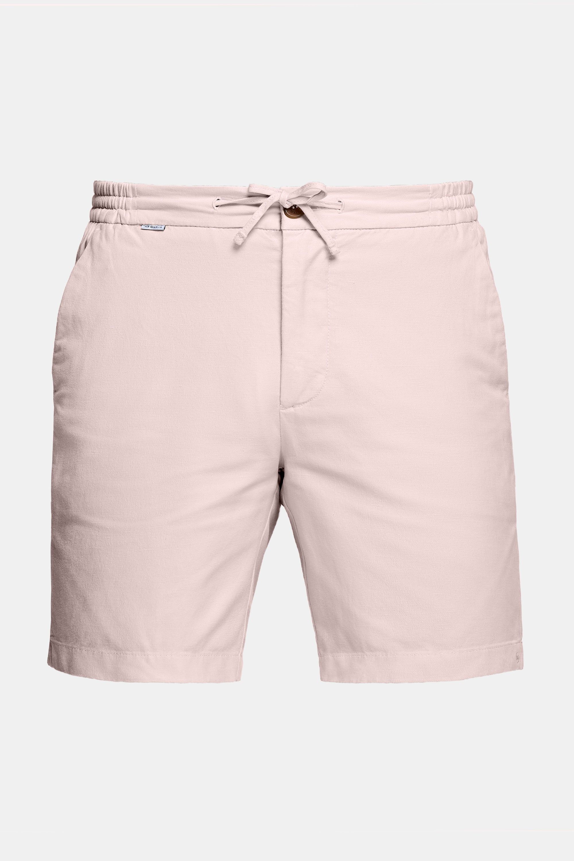 Mens linen shorts in soft pink
