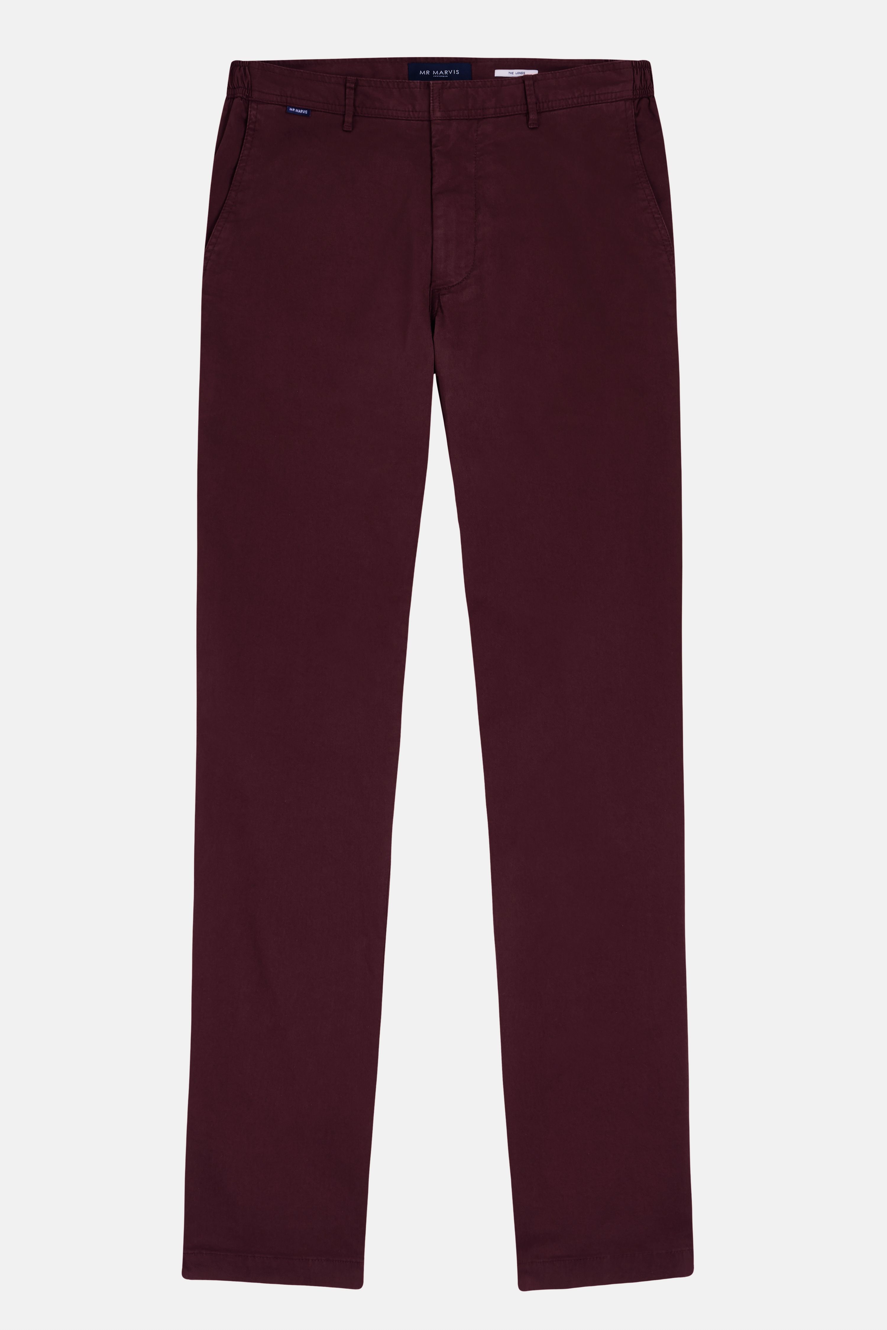 Heren stretch chinos met tailored fit in donker bordeaux