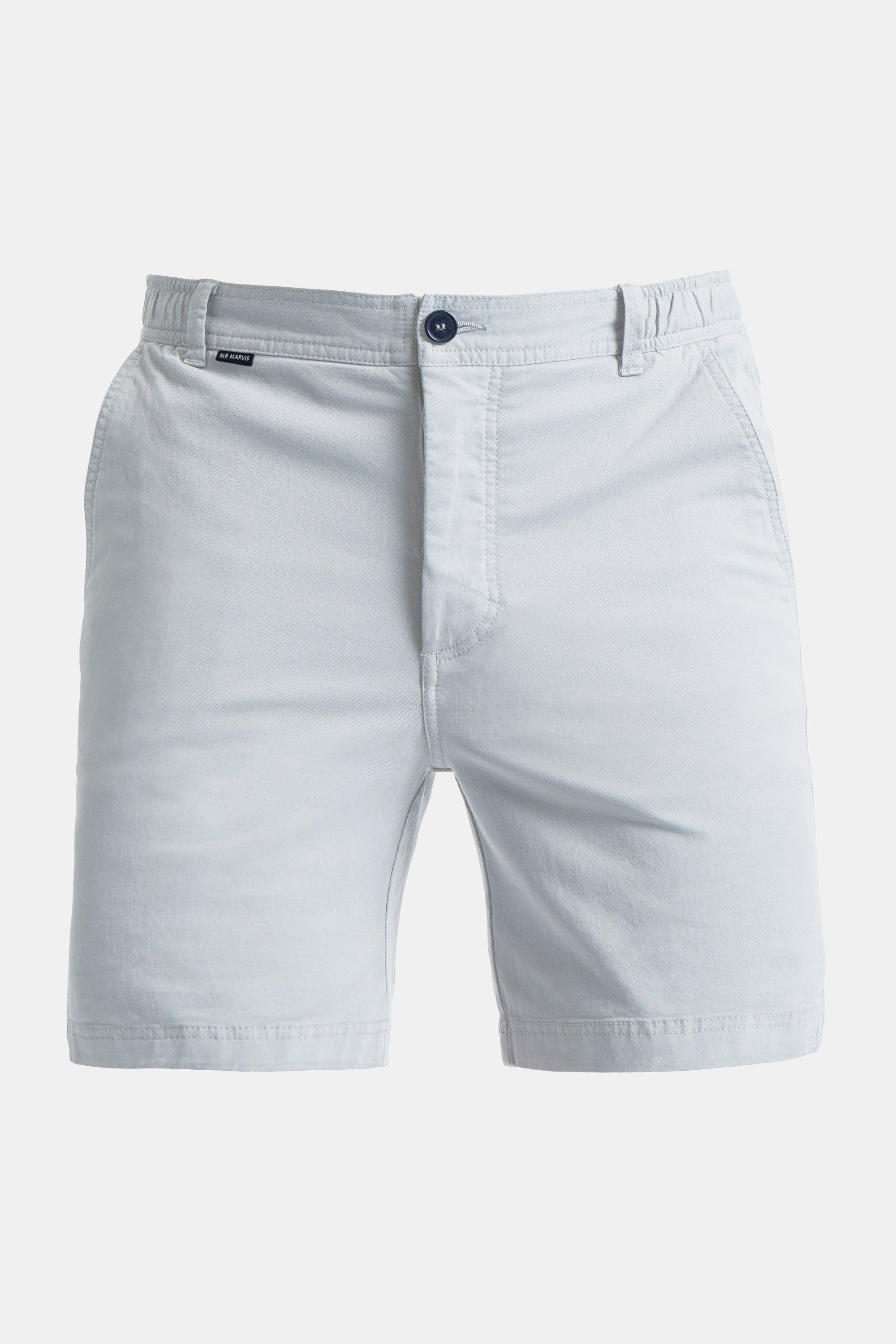 Mens stretch chino shorts in light grey