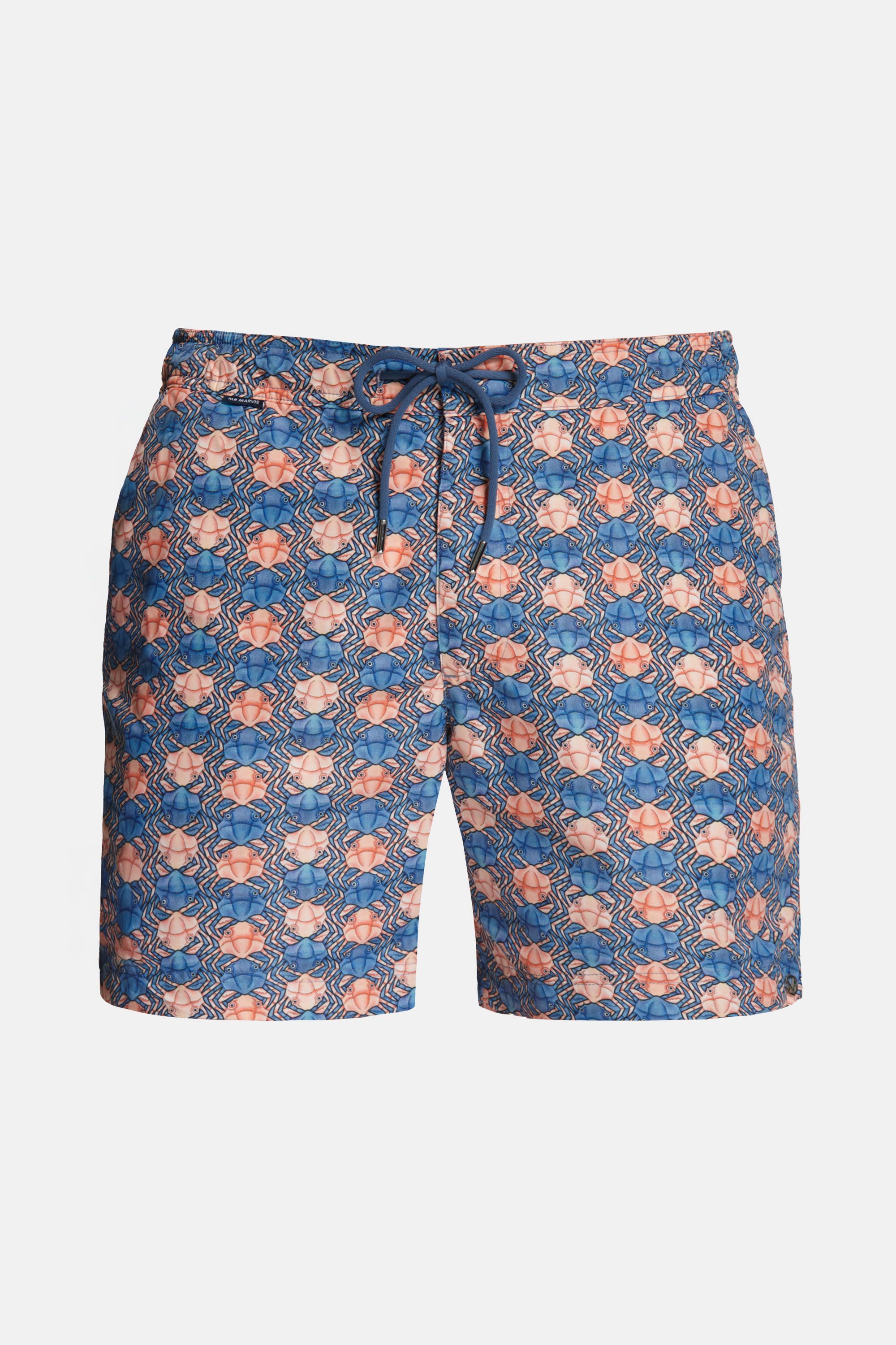 Short de bain homme séchage rapide imprimé crabes Escher
