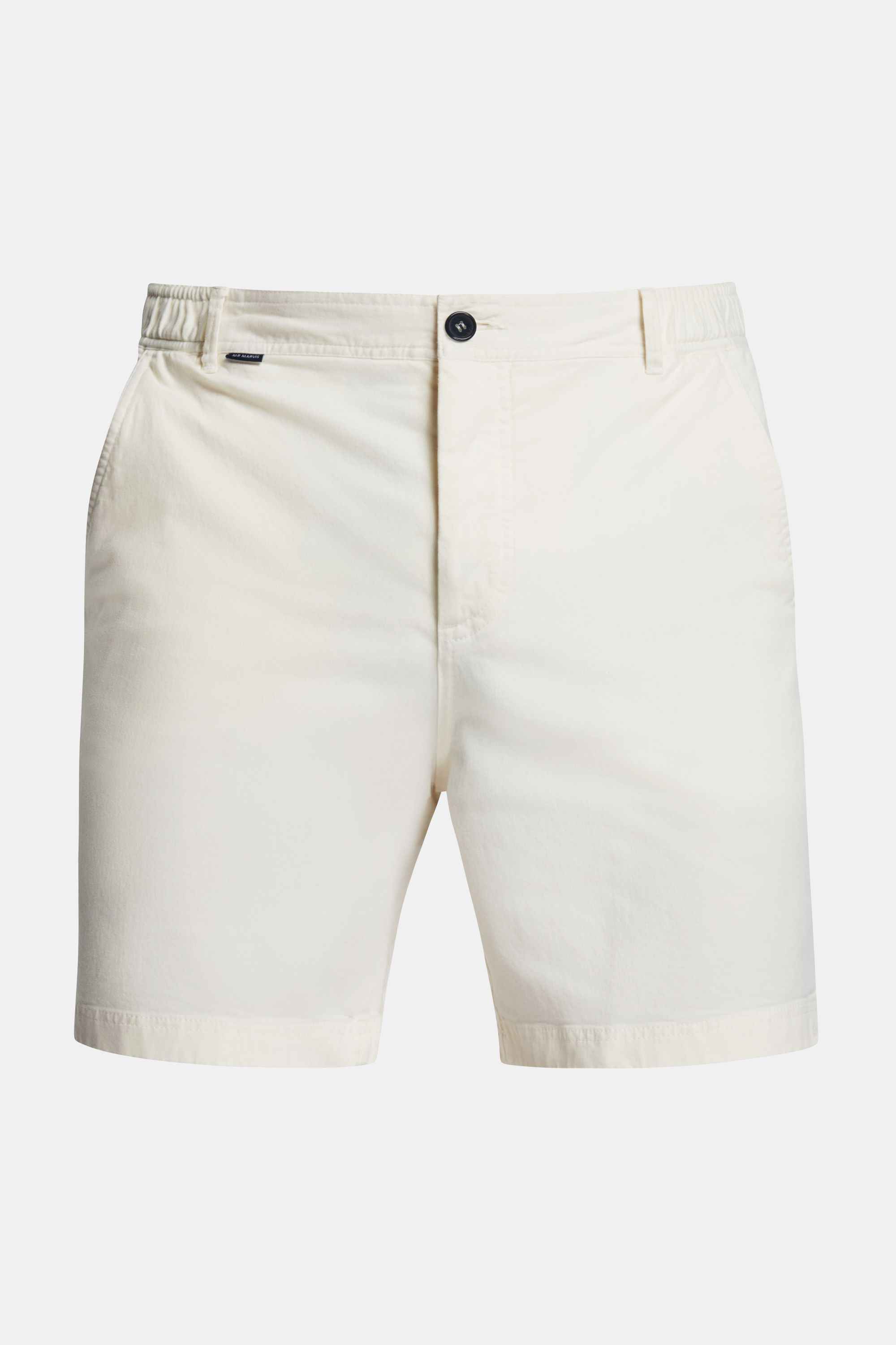 Mens stretch chino shorts in off white