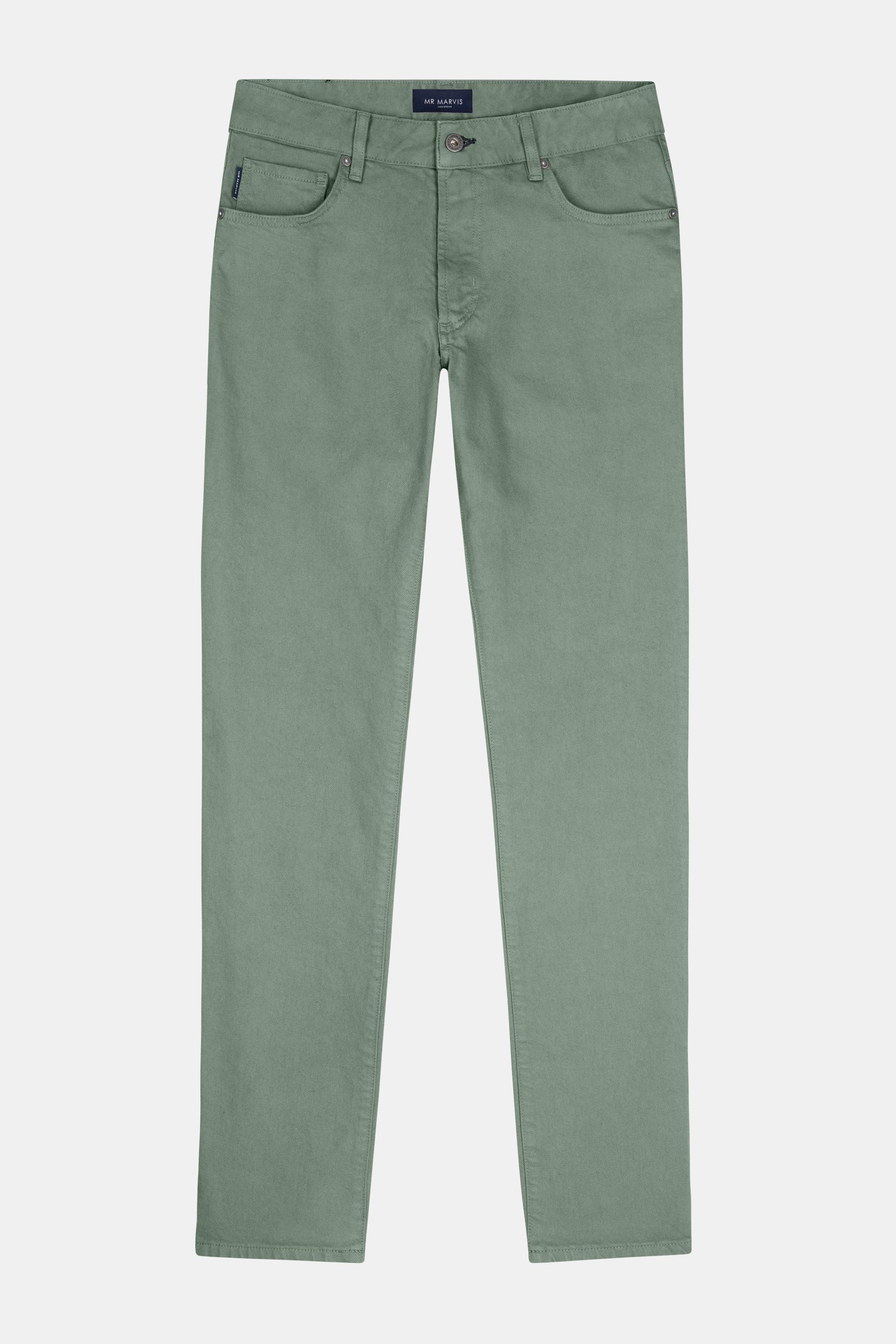 Mens colored denim jeans in grey green