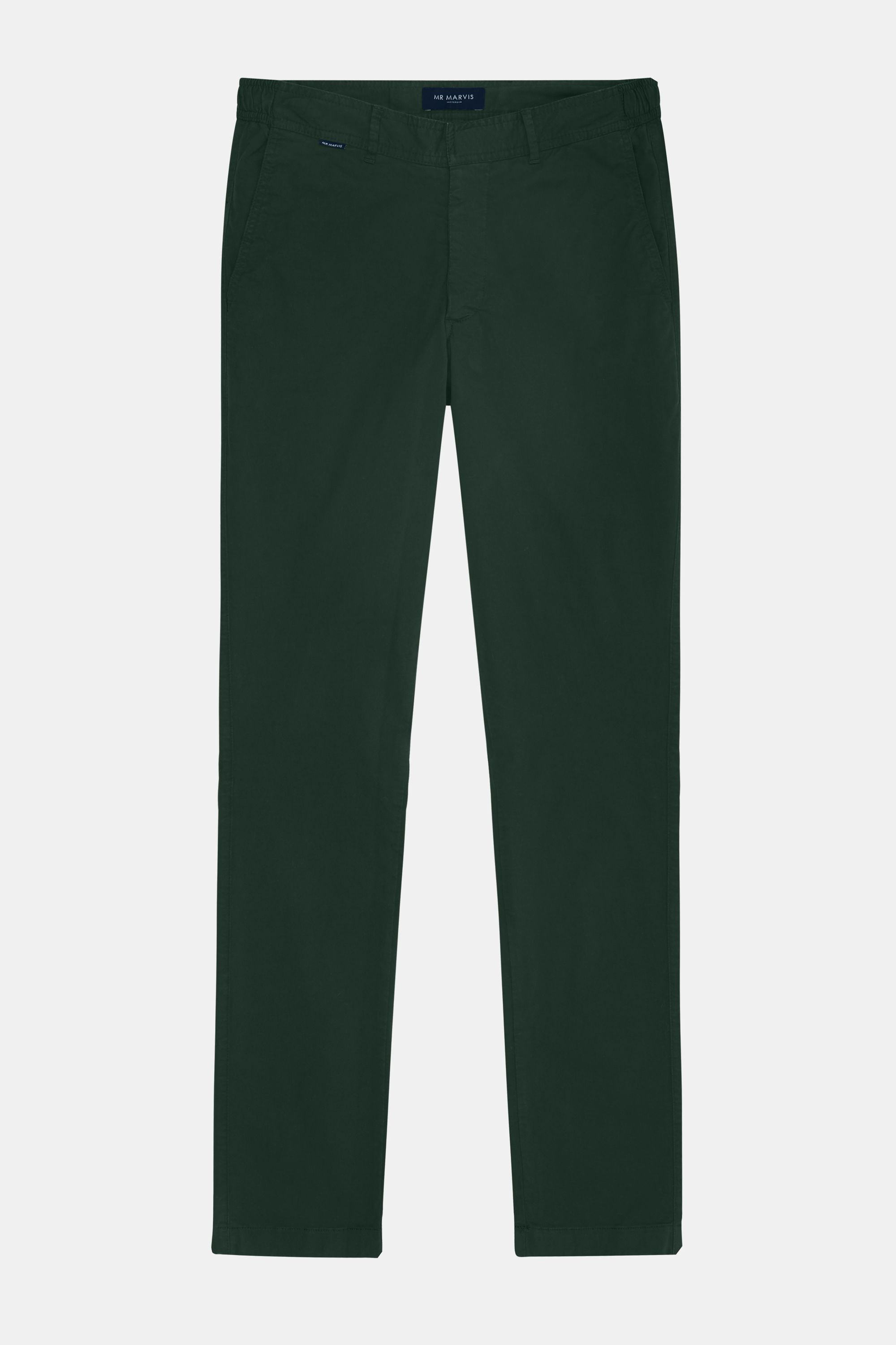 Mens stretch chinos with tailored fit in dark green