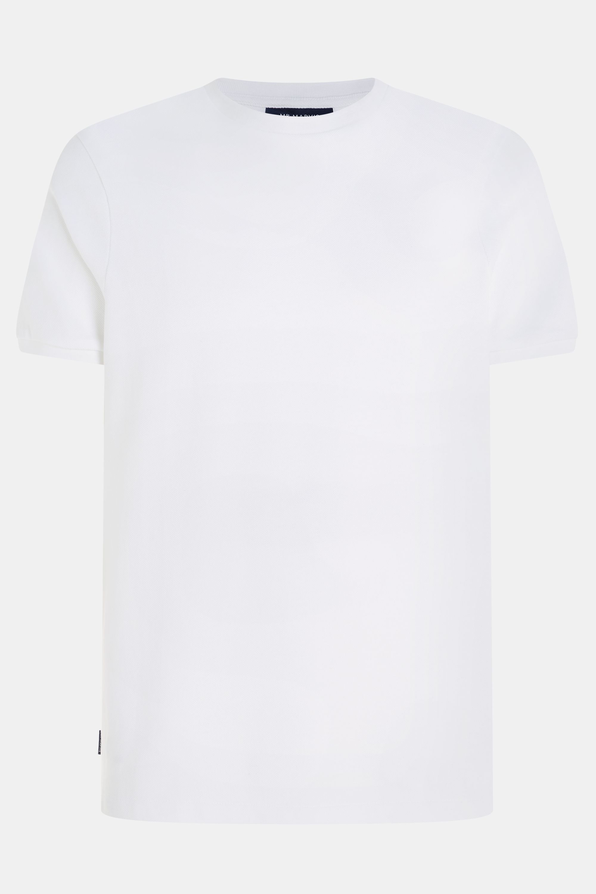 Mens piqué t-shirt with crewneck in white
