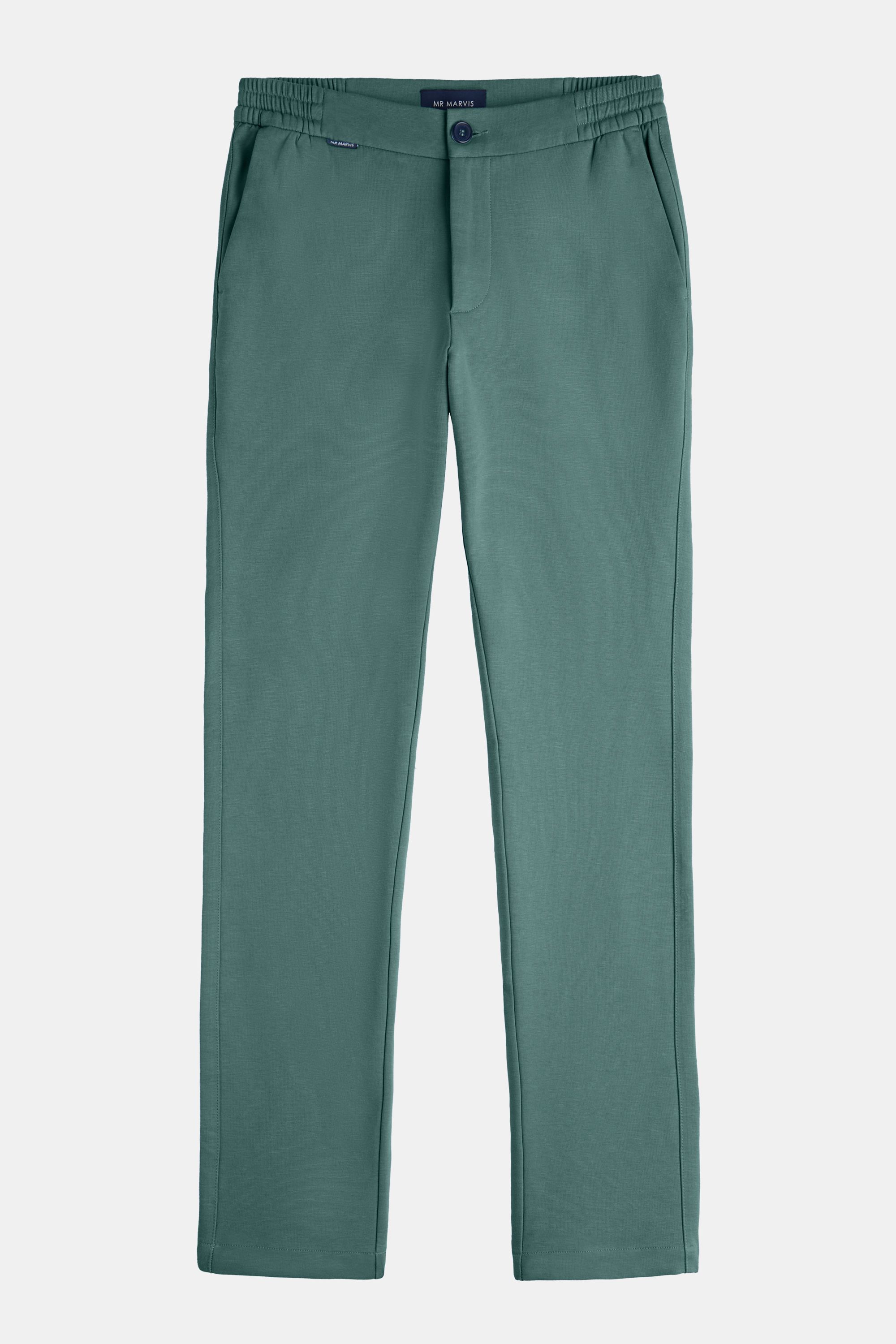 Pantaloni stretch e morbidi da uomo con vestibilità regolare in verde blu scuro