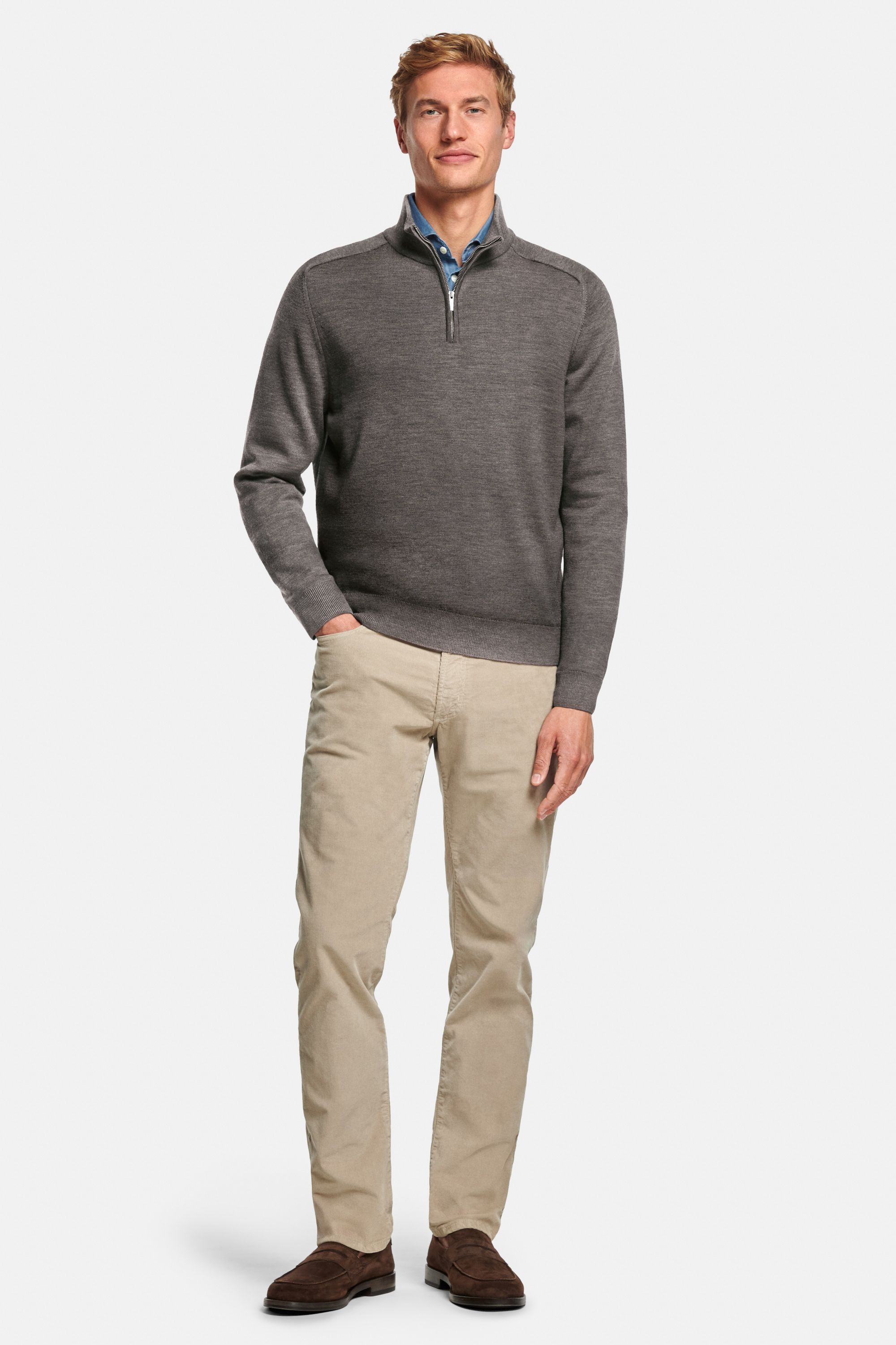 Knightsbridges * The Smart Shirt, Jones * The Merino Zip Pullover, Baristas * The Fine Cords