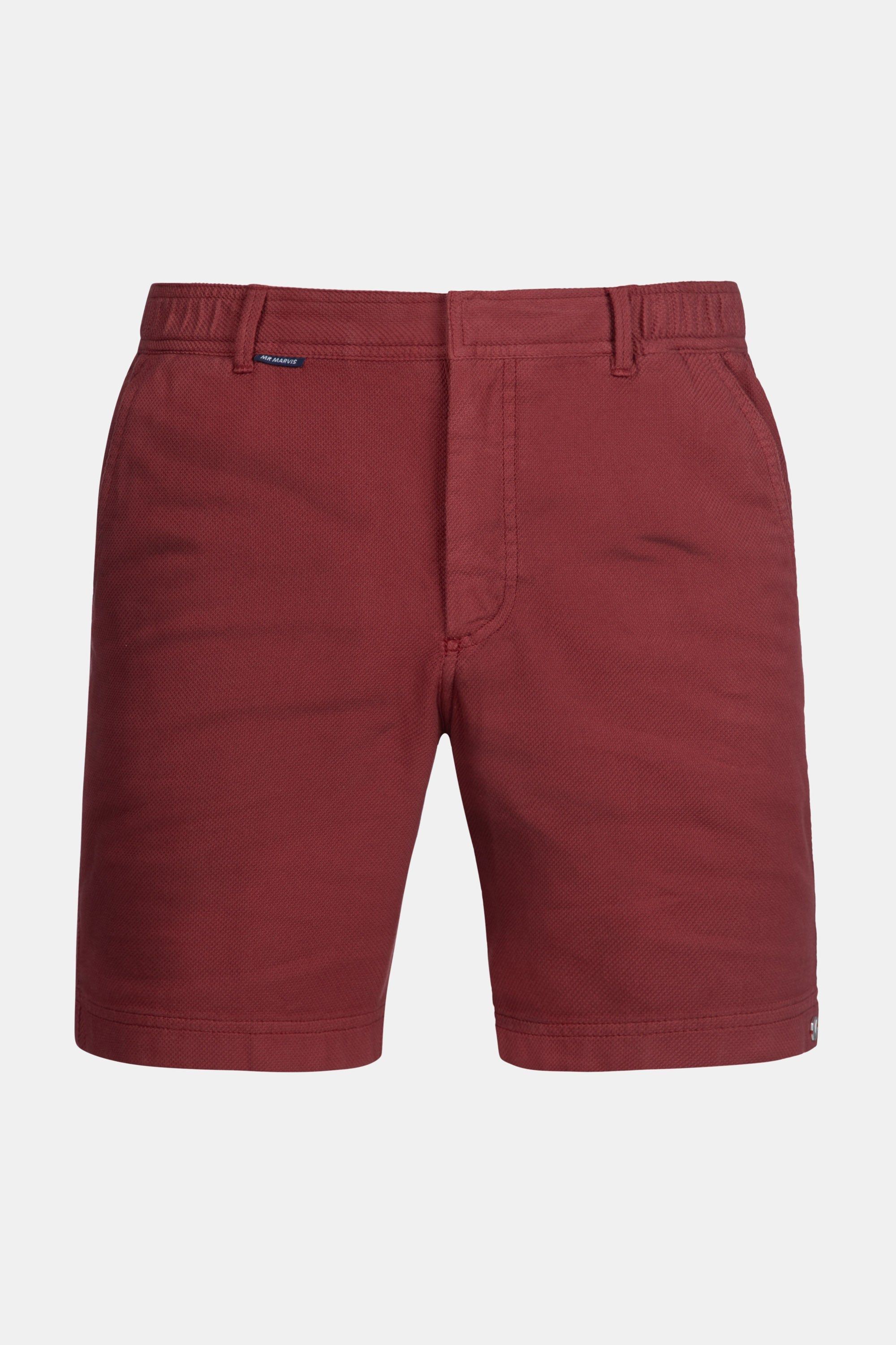 Herren Piqué-Shorts in Burgunderrot