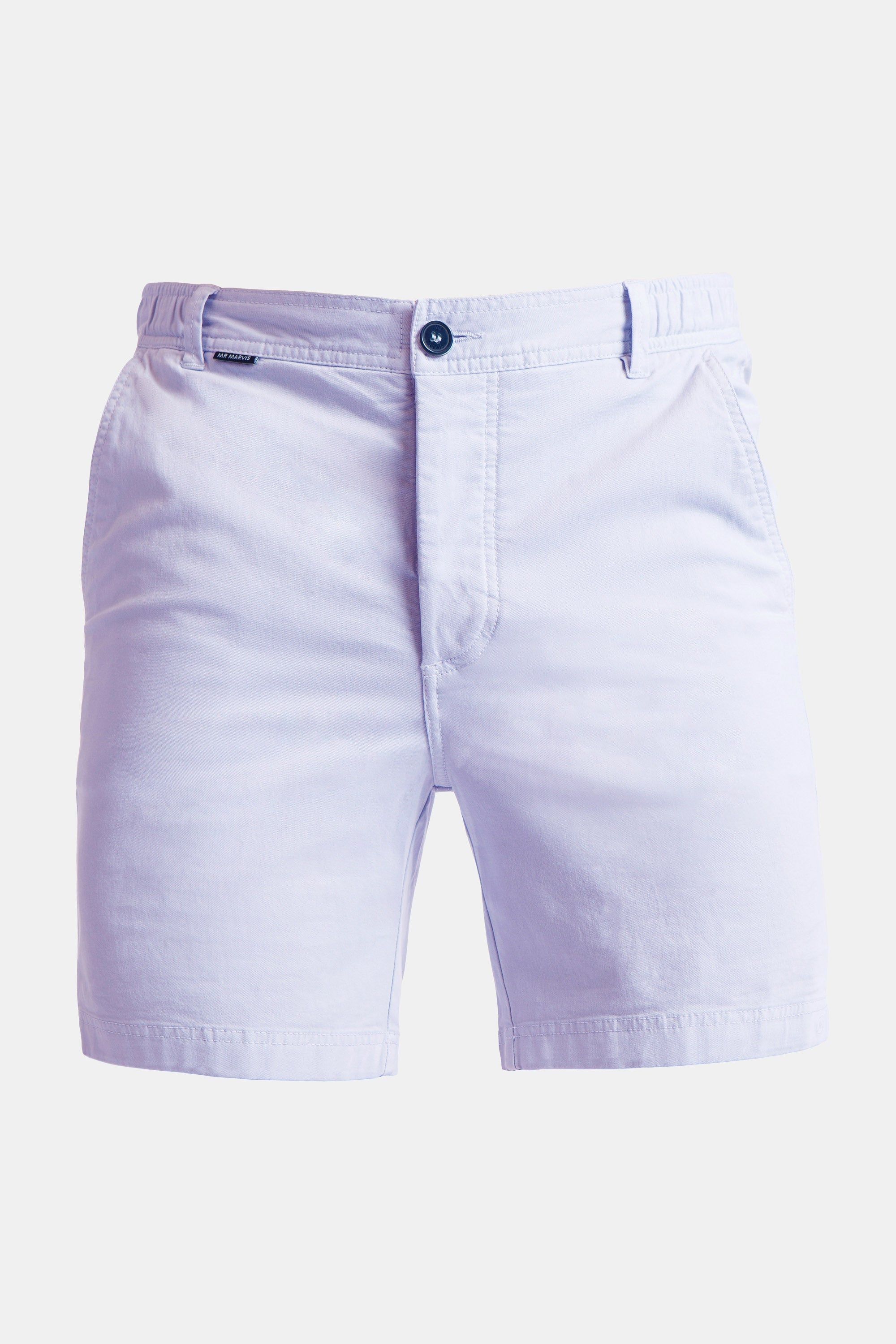 Mens stretch chino shorts in light purple
