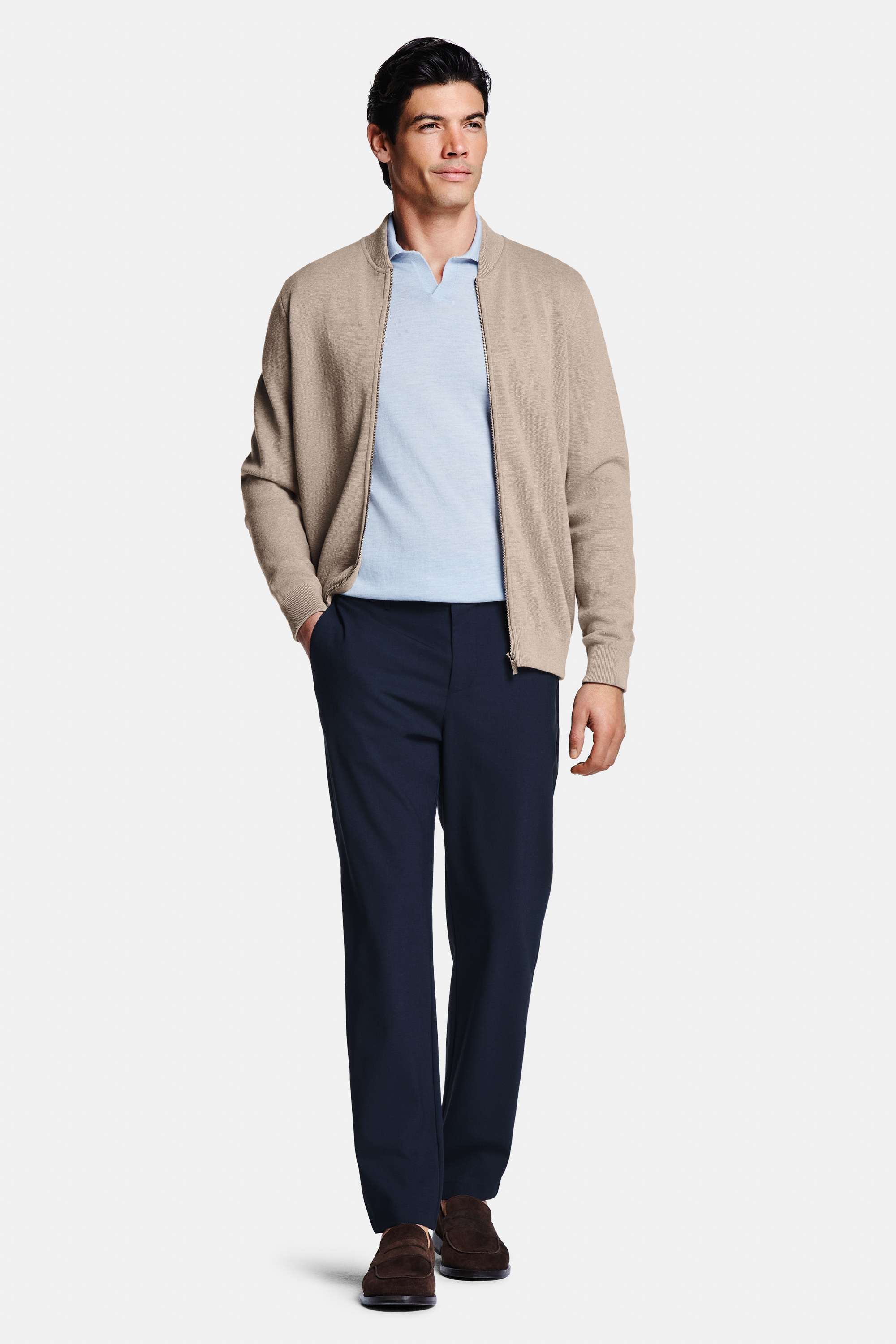 Avenues * The Buttonless Polo, Baristas * The Zip Cardigan, Deeps * The Techwools