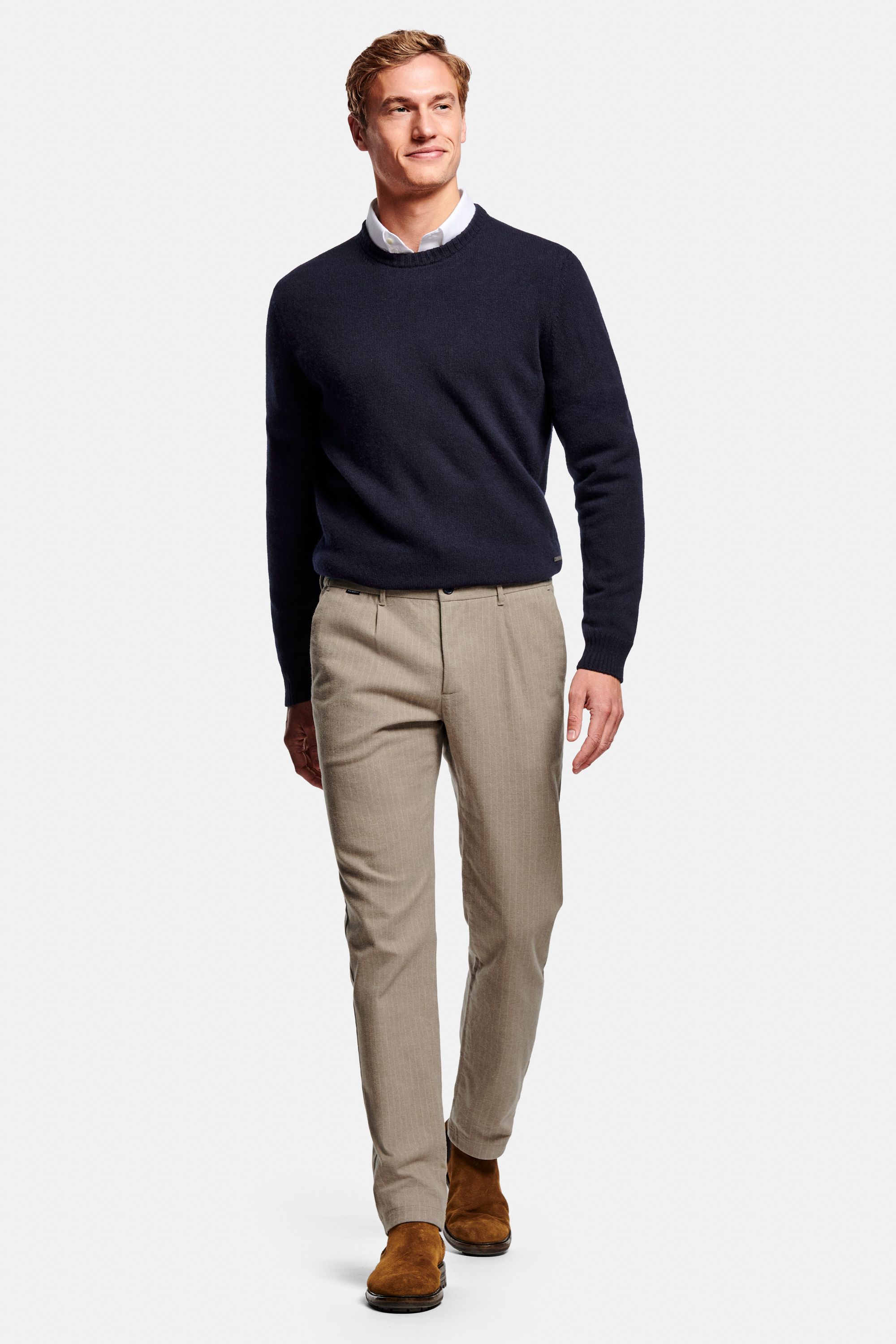 Wimbledons * The Oxford Shirt, Deeps * The Wool Pullover, Baristas Pinstripe * The Flannels