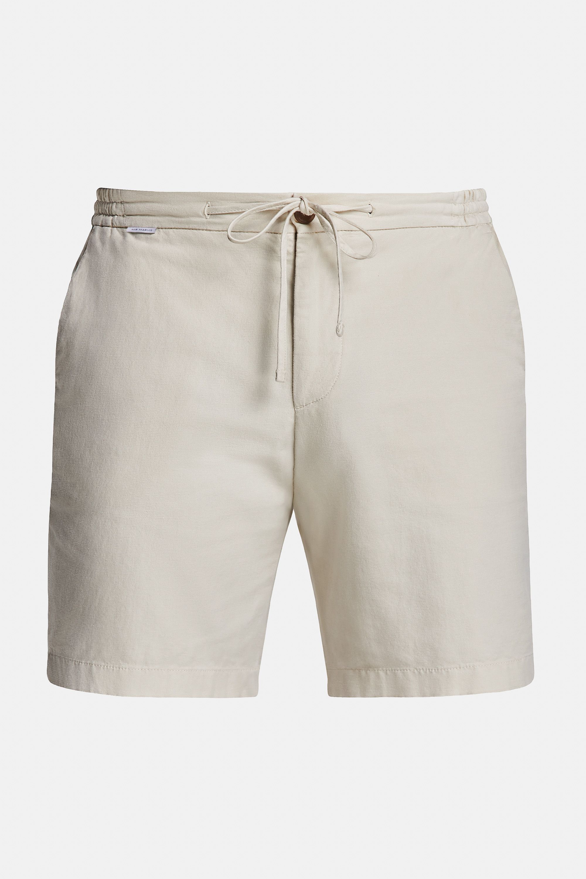 Heren linnen short in beige