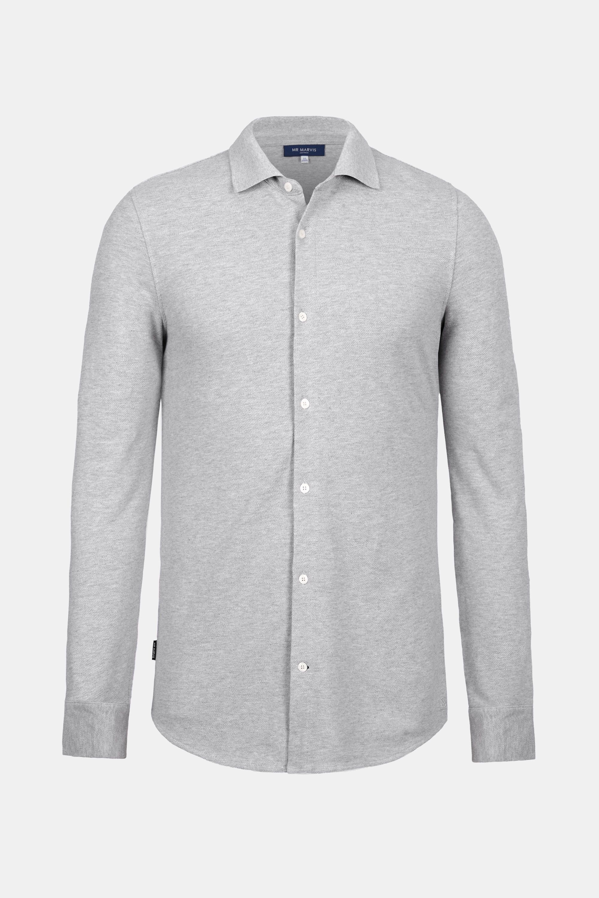 Mens piqué shirt with regular fit in grey